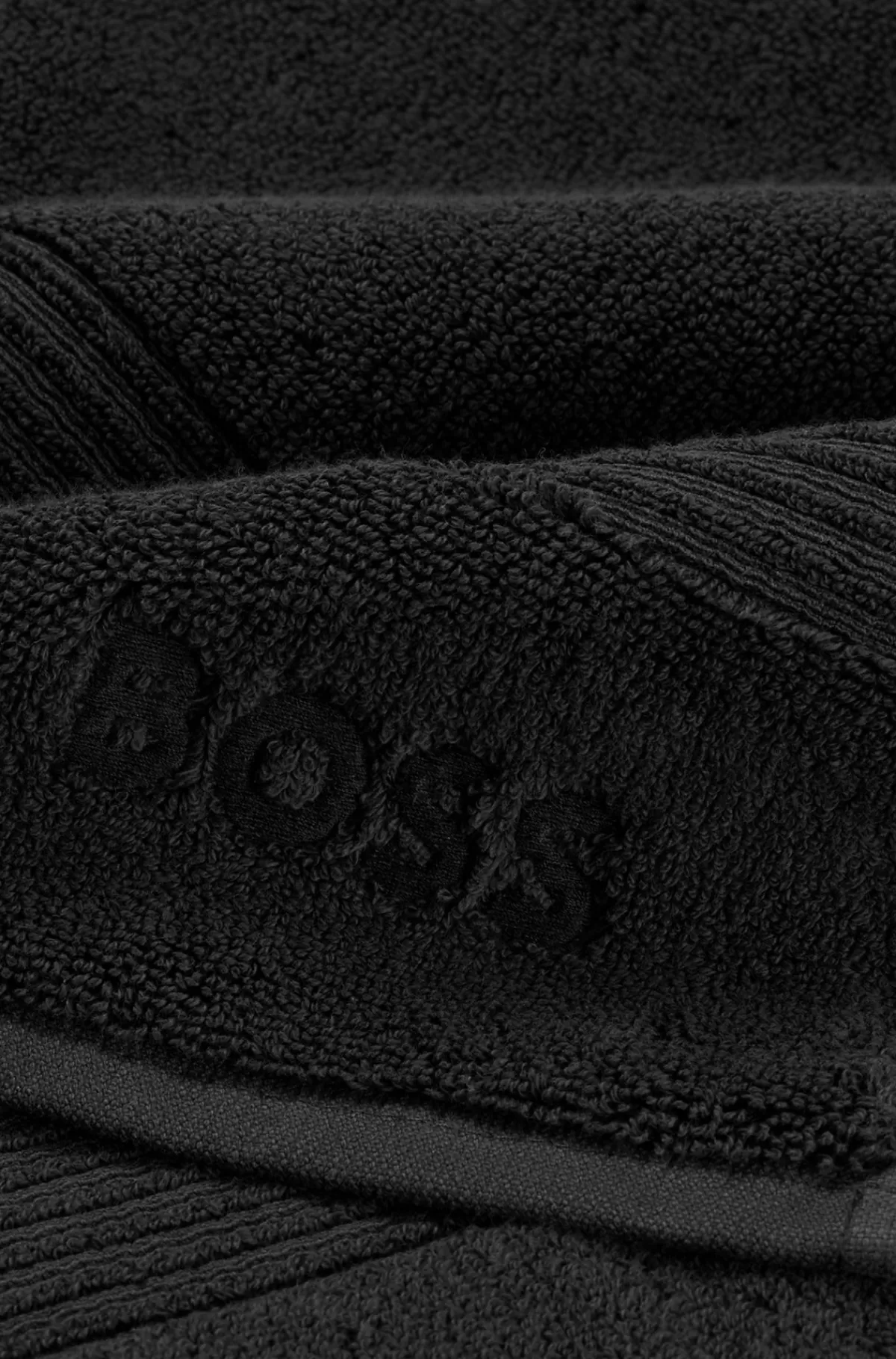 HUGO BOSS Bademåtte I ægæisk Bomuld Med Tone-i-tone Logo Sort New