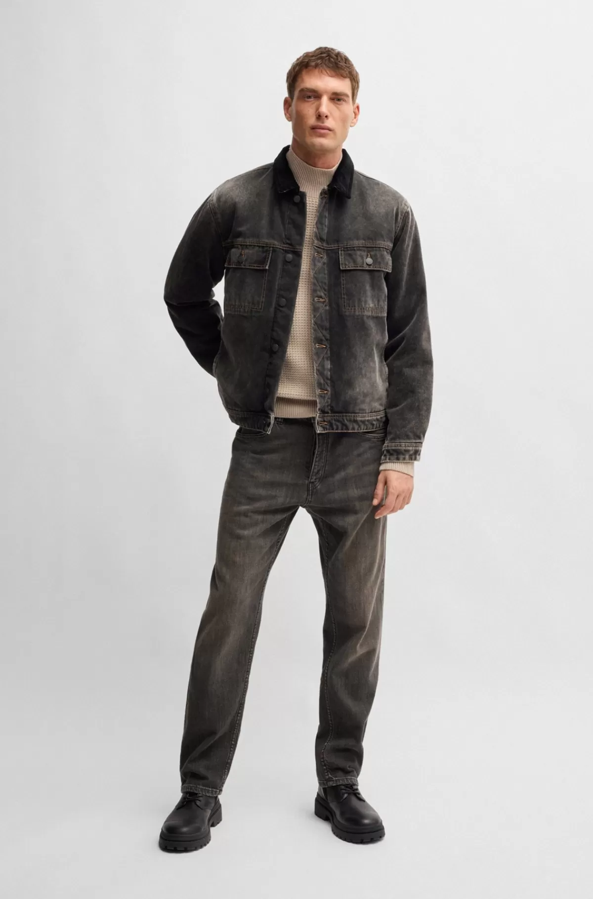 HUGO BOSS Denimjakke Fra BOSS SELECTED BY BECKHAM Sort Cheap