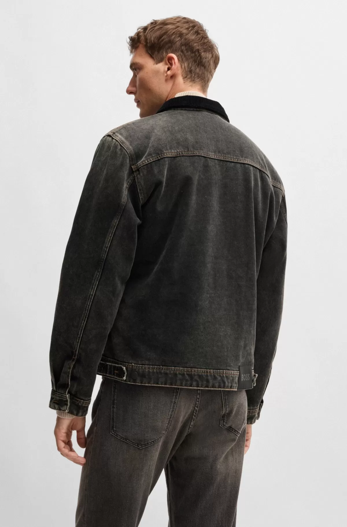 HUGO BOSS Denimjakke Fra BOSS SELECTED BY BECKHAM Sort Cheap