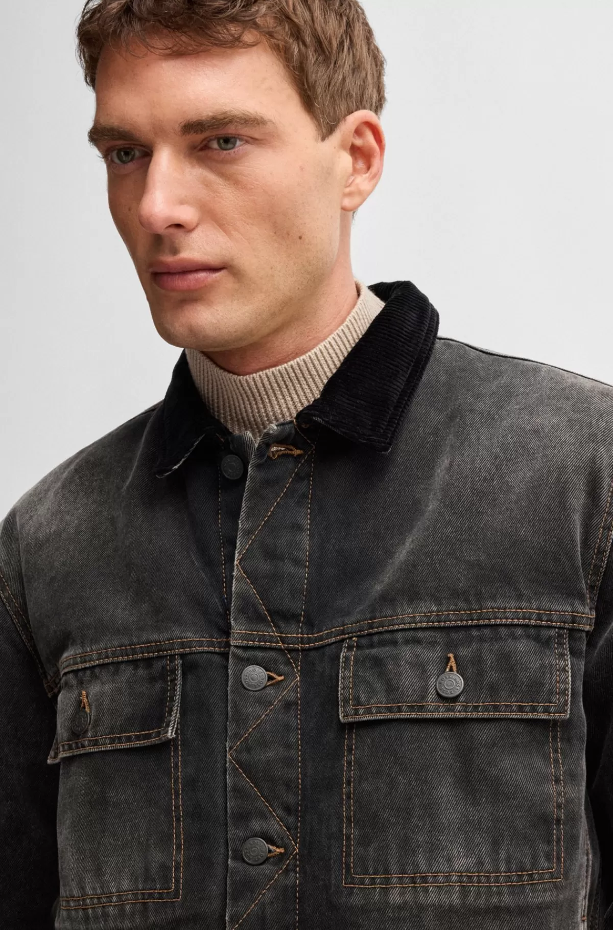HUGO BOSS Denimjakke Fra BOSS SELECTED BY BECKHAM Sort Cheap
