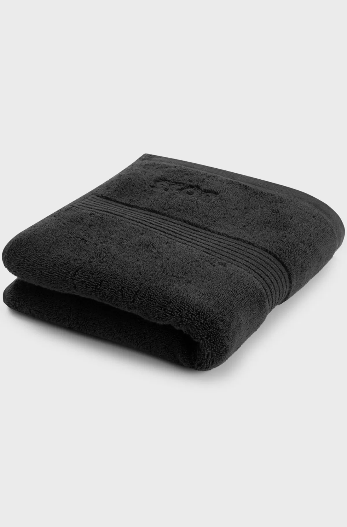 HUGO BOSS Håndklæde I ægæisk Bomuld Med Tone-i-tone Logo Sort Shop