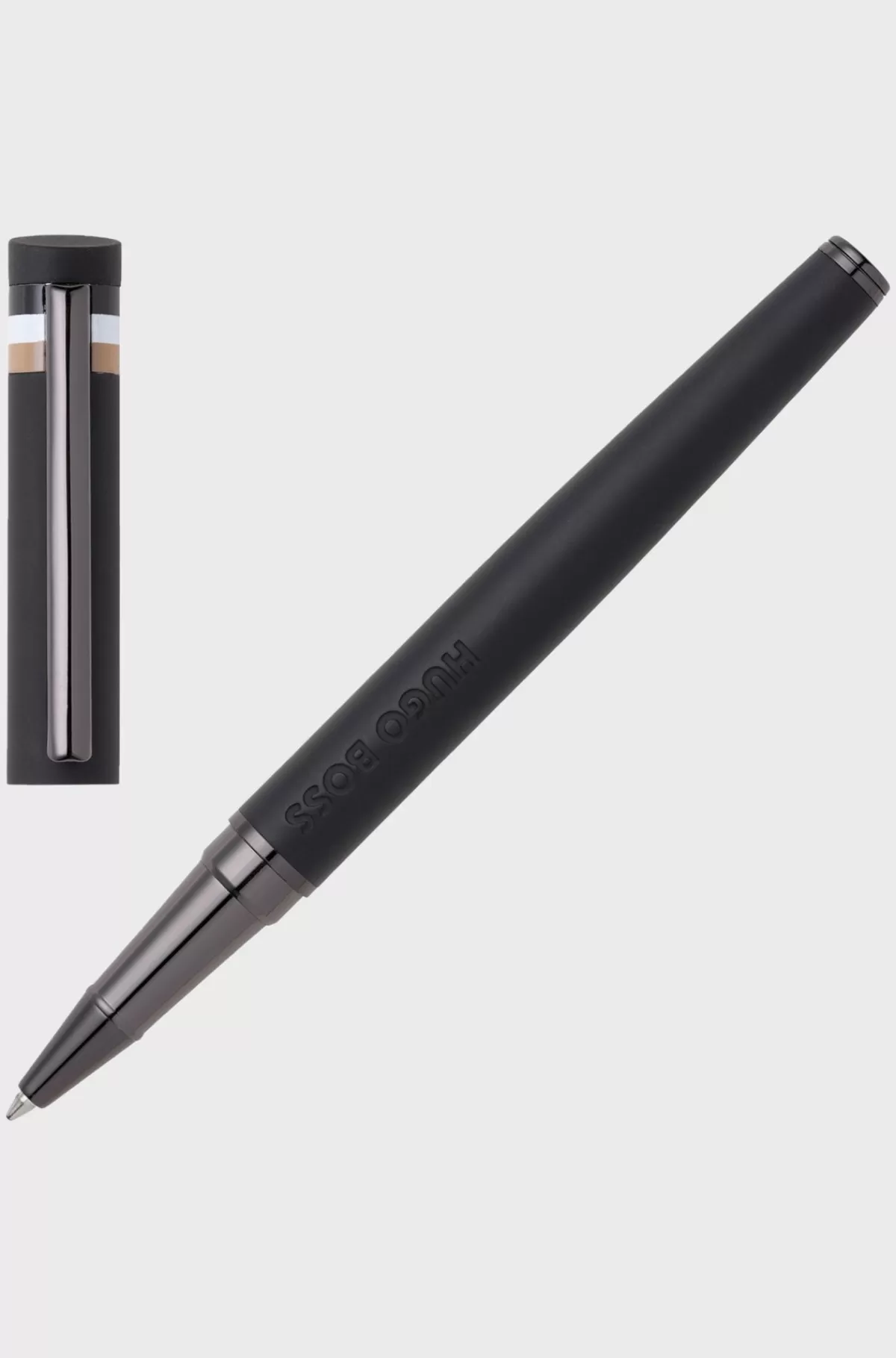 HUGO BOSS Kuglepen Med Logodetalje Og Signaturstribet Hætte Sort Discount
