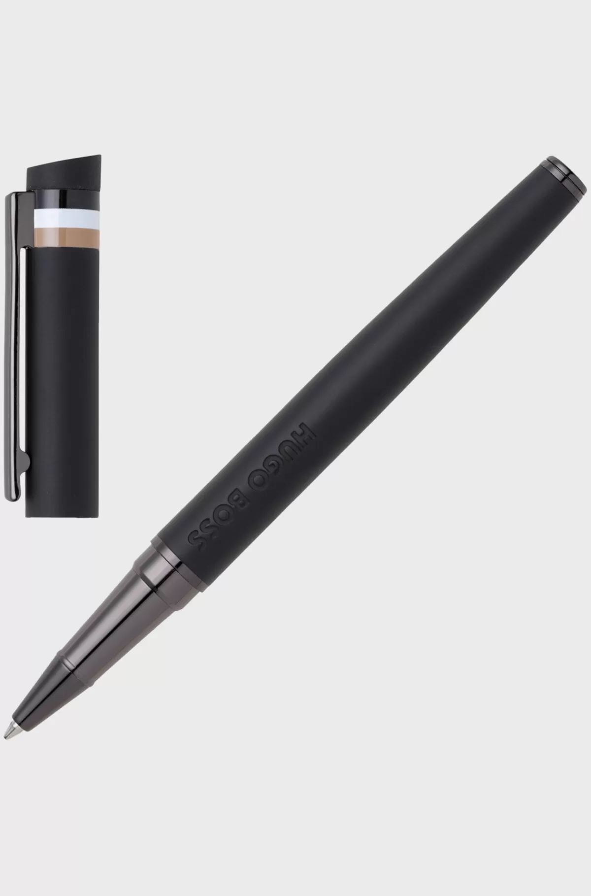 HUGO BOSS Kuglepen Med Logodetalje Og Signaturstribet Hætte Sort Discount