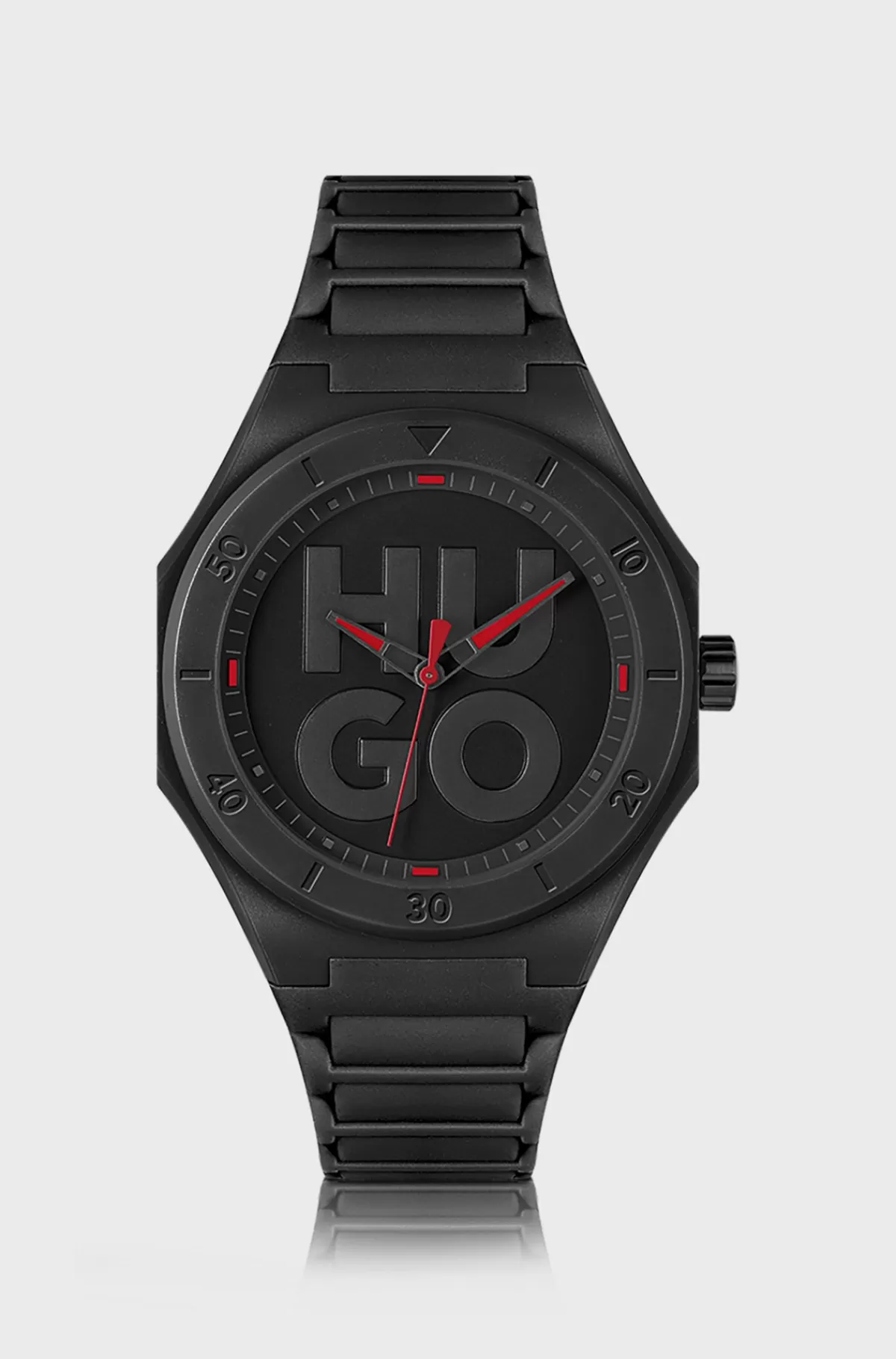 HUGO BOSS Ur Med Silikonerem Og Urskive Med Stablet Logo Sort Best