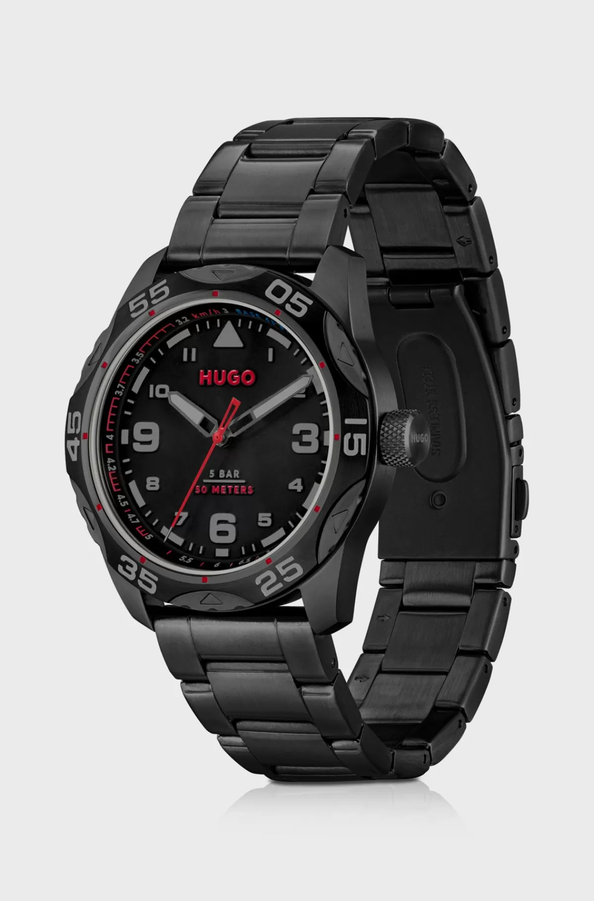 HUGO BOSS belagt Ur Med Leddelt Rem Sort Shop