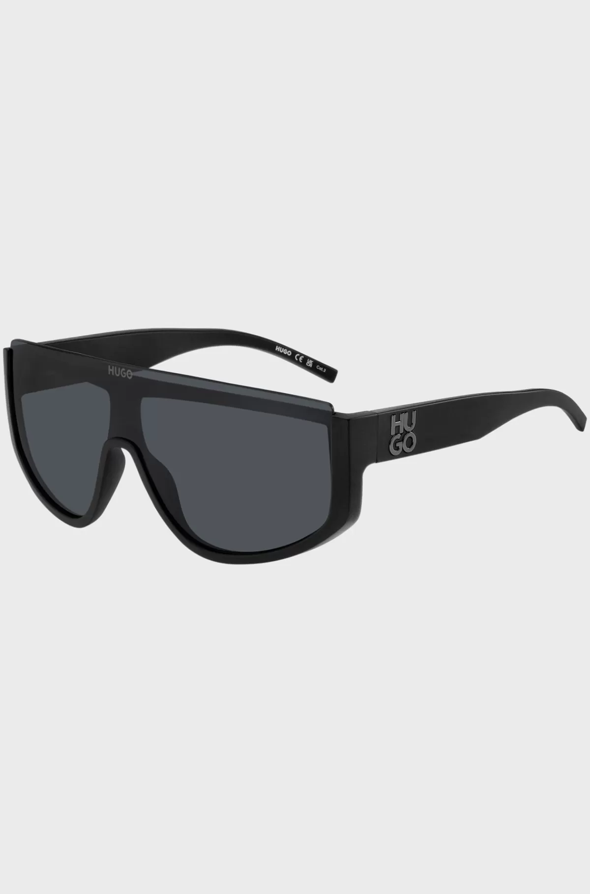 HUGO BOSS e Solbriller I Maskestil Med Stablet Logo Sort Discount