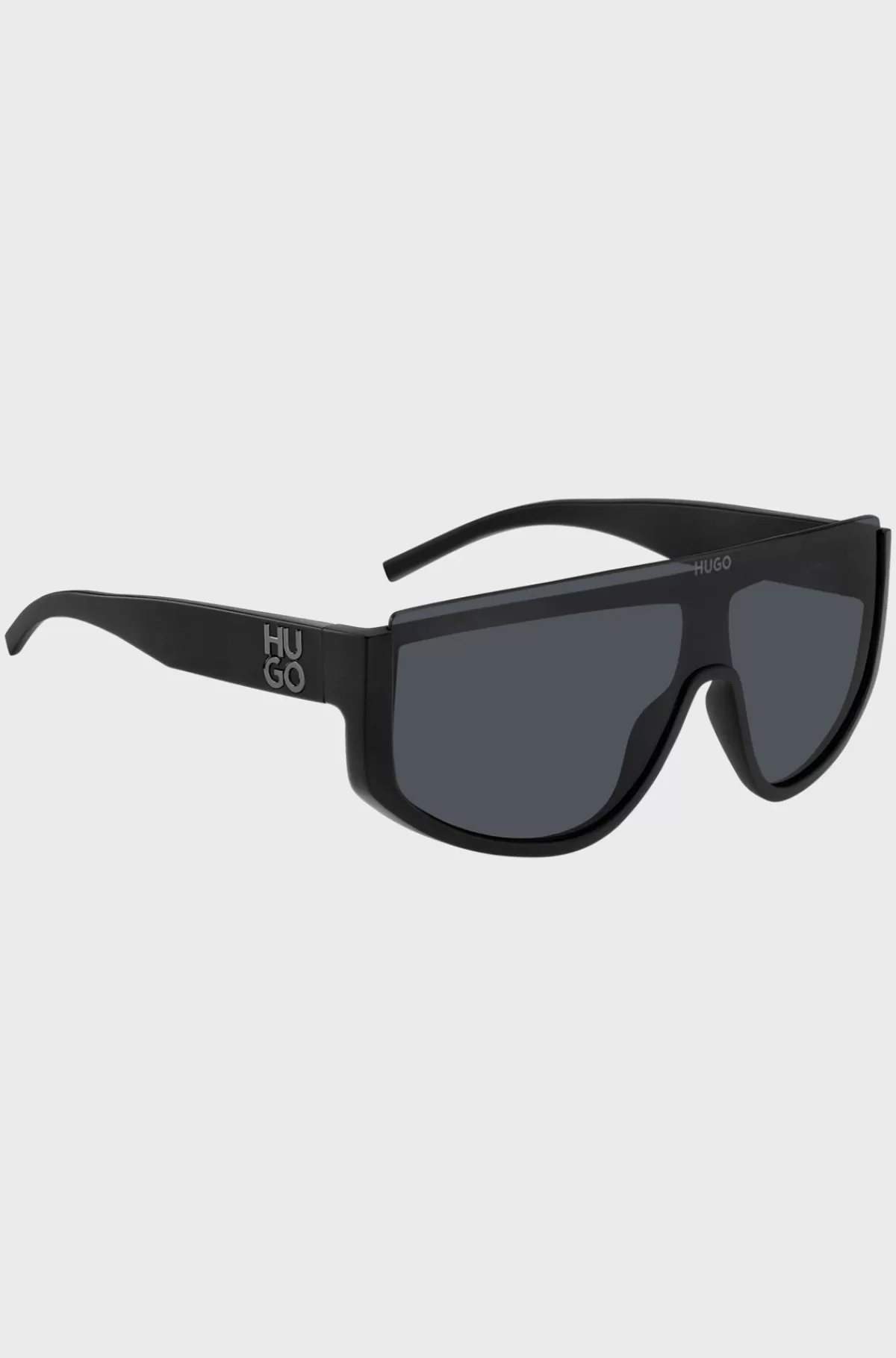 HUGO BOSS e Solbriller I Maskestil Med Stablet Logo Sort Discount