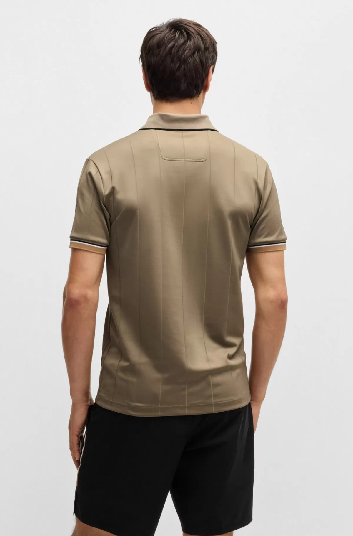 HUGO BOSS Sportslig Poloshirt Fra BOSS X Matteo Berrettini Med Firvejsstræk Beige Fashion