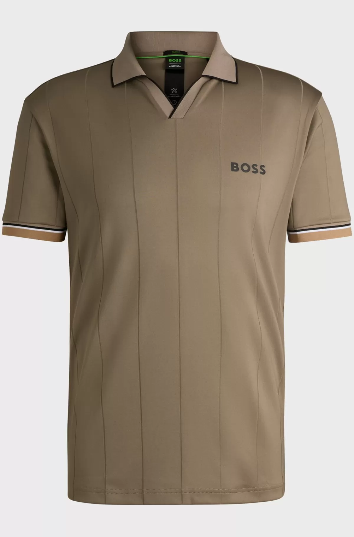 HUGO BOSS Sportslig Poloshirt Fra BOSS X Matteo Berrettini Med Firvejsstræk Beige Fashion