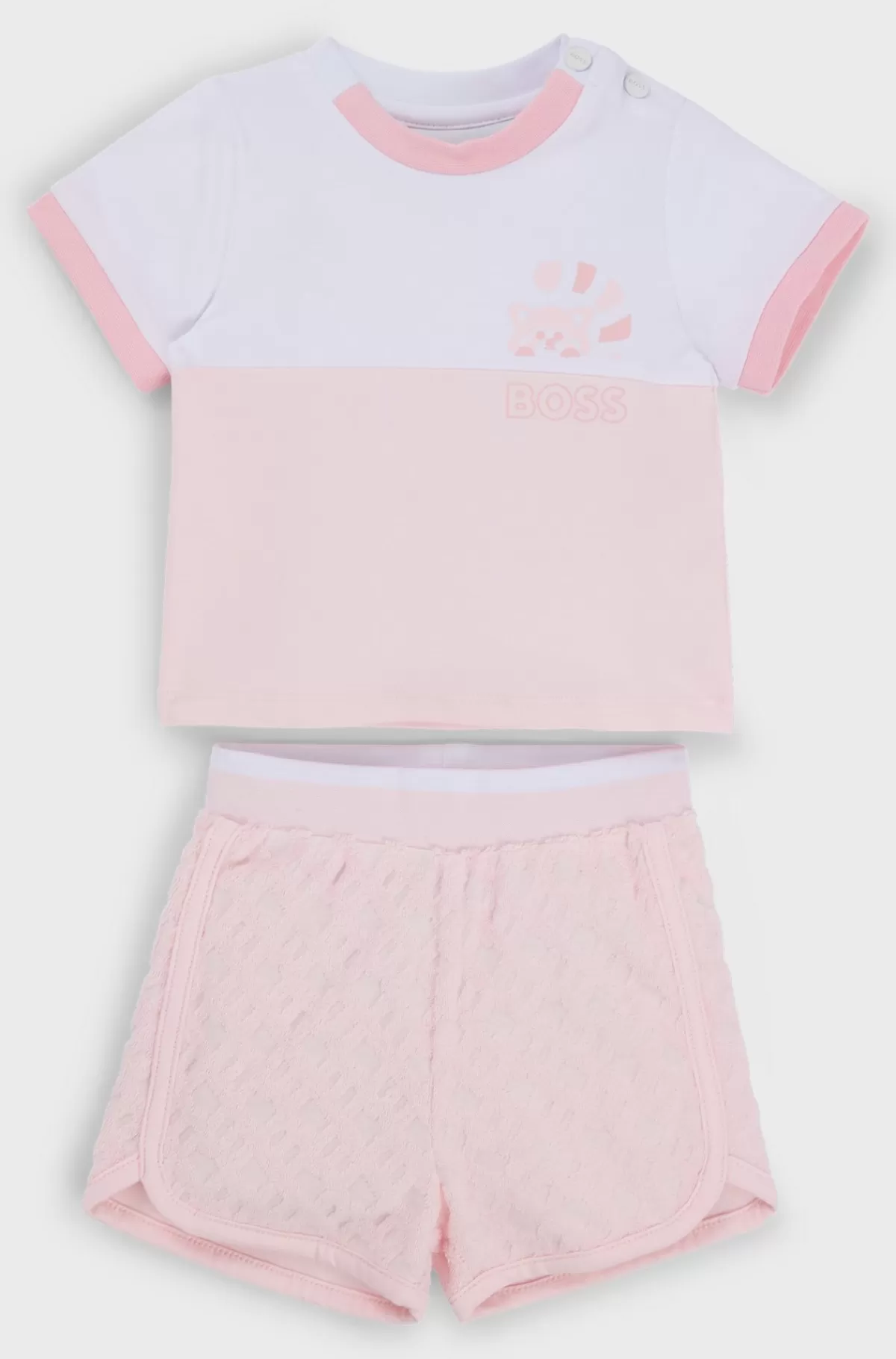 HUGO BOSS Sæt I Gaveæske Med T-shirt Og Shorts Til Babyer Lys pink Fashion