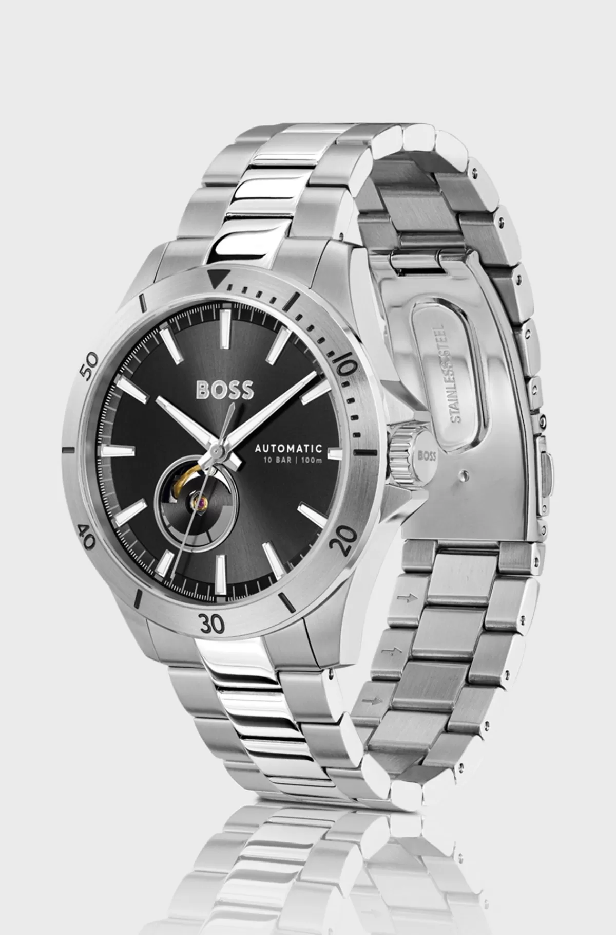 HUGO BOSS Stainless-steel Watch With Japanese Automatic Movement Sølv Best