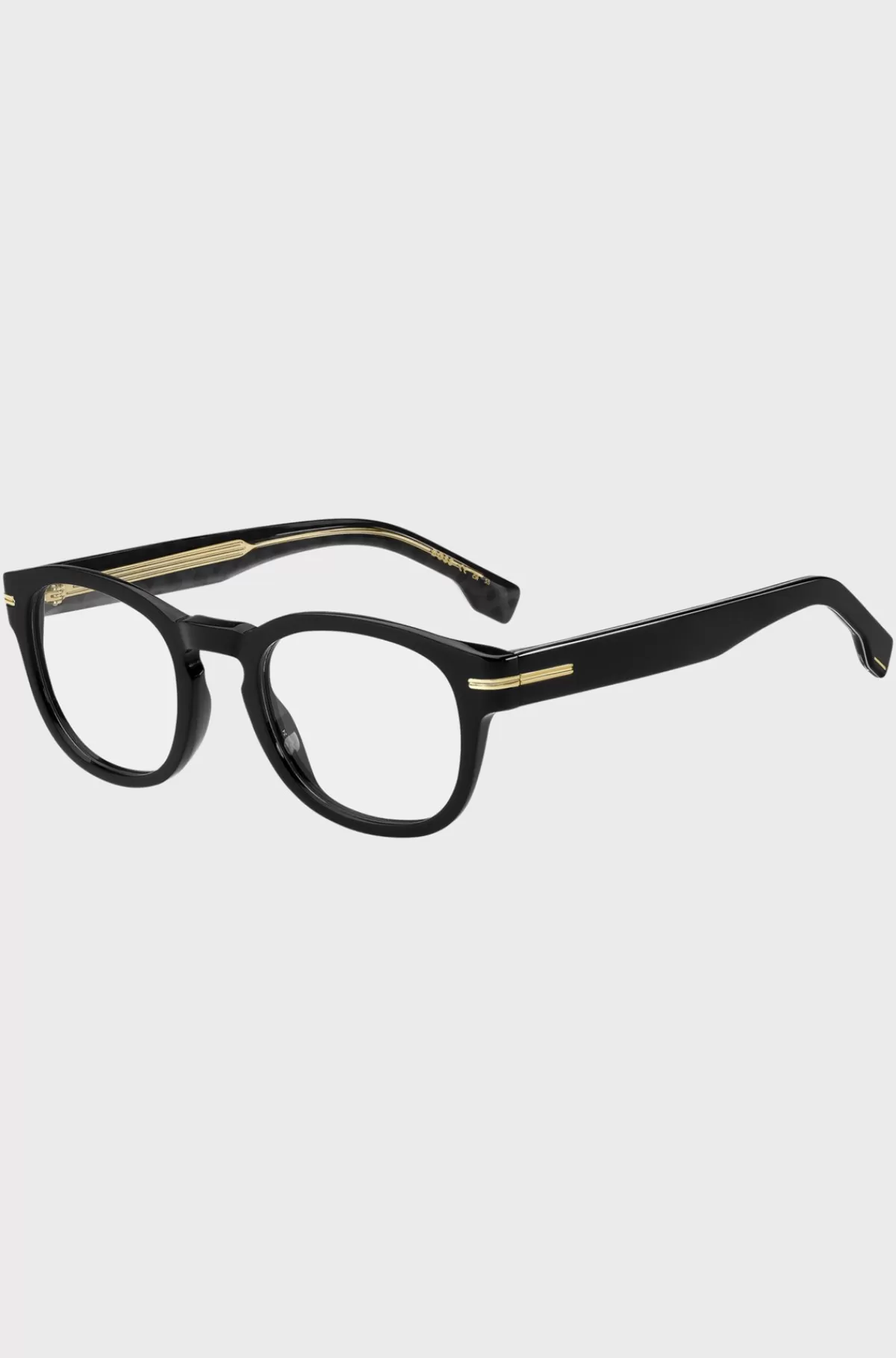 HUGO BOSS Stel I Acetat Til Briller Med Styrke Med Guldfarvet Signaturdetalje Sort Outlet