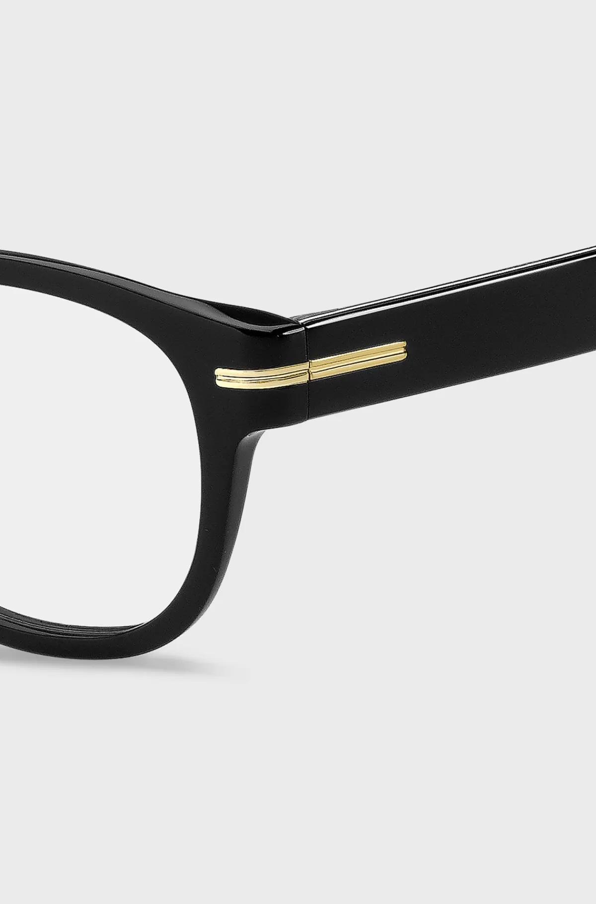 HUGO BOSS Stel I Acetat Til Briller Med Styrke Med Guldfarvet Signaturdetalje Sort Outlet