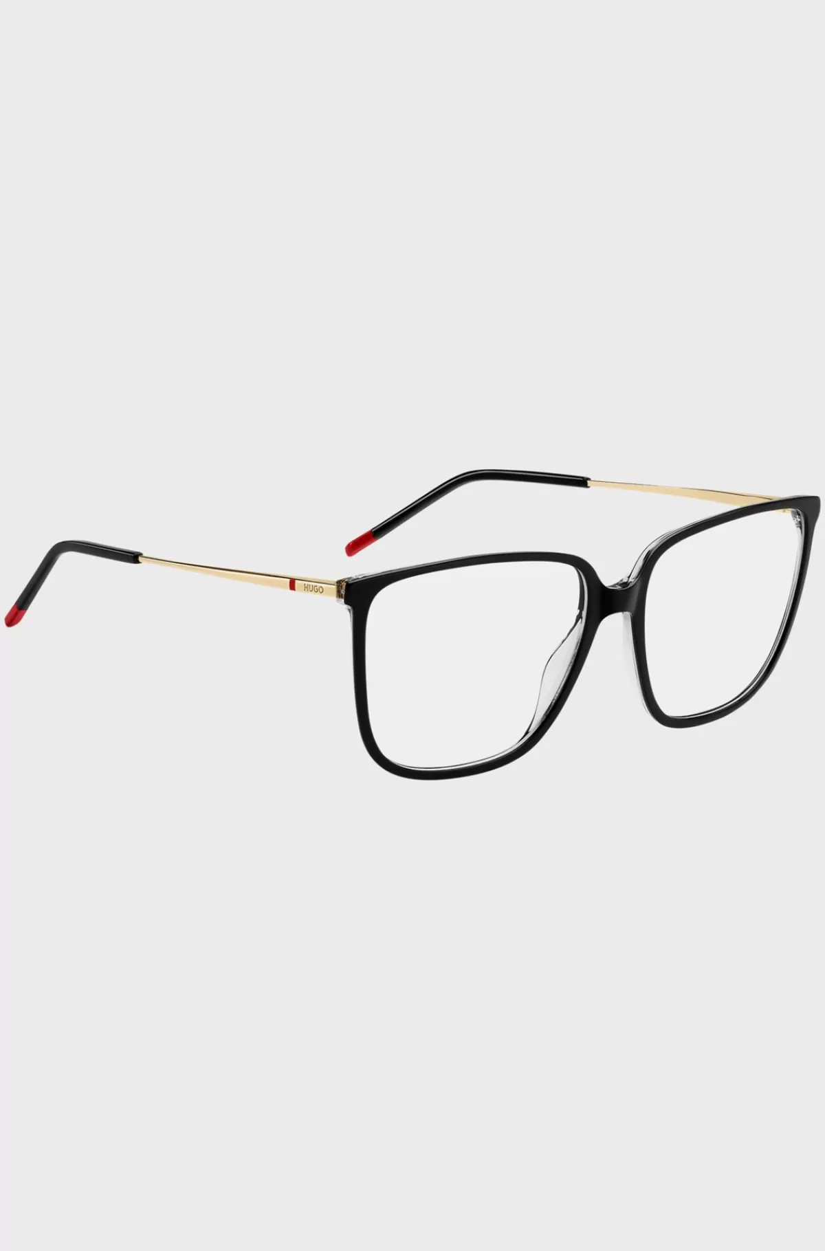 HUGO BOSS Stel Til Briller Med Styrke Af Sort Acetat Med Guldfarvede Stænger Lyseblå Outlet
