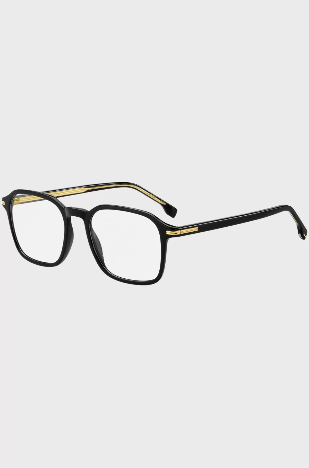 HUGO BOSS Stel Til Briller Med Styrke Fremstillet Af Acetat Med Guldfarvede Signaturdetaljer Sort Clearance