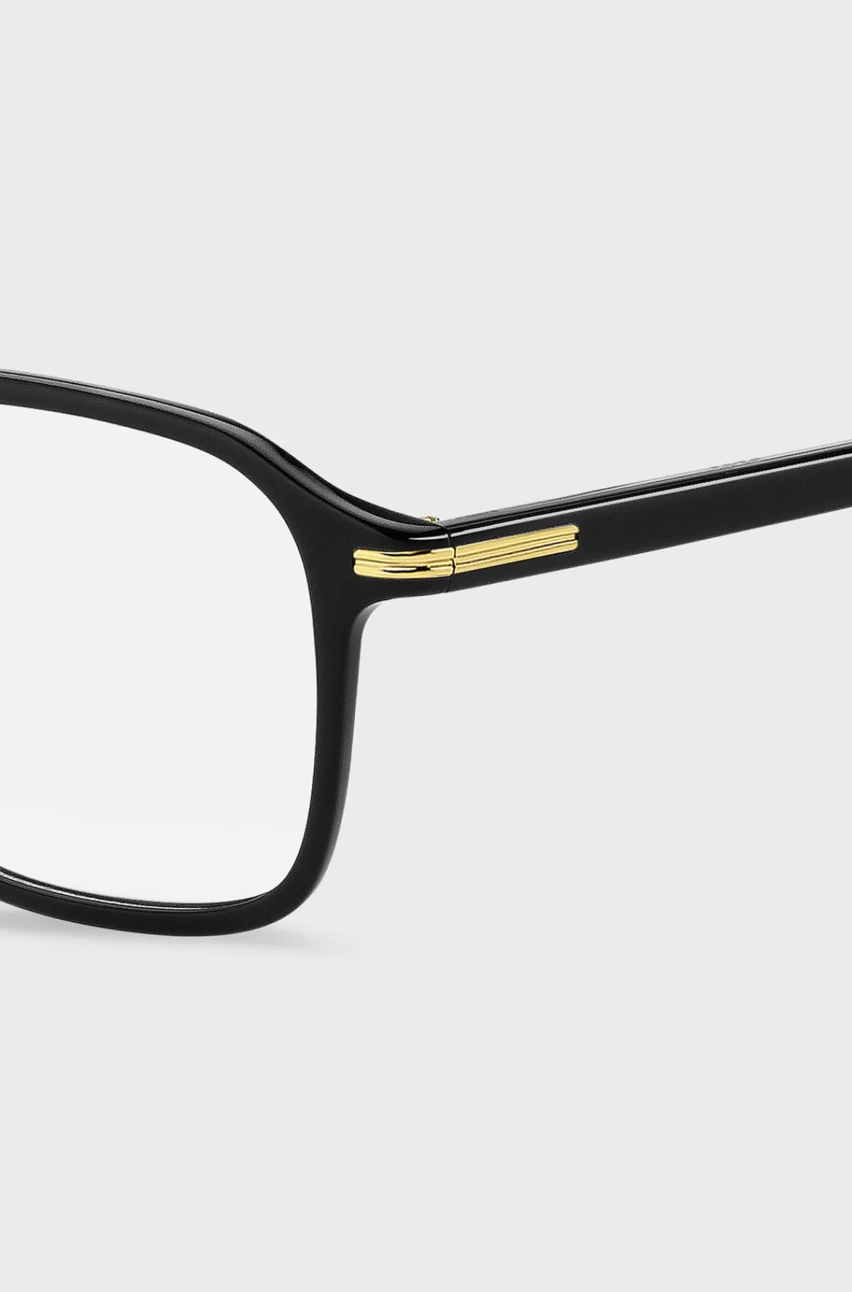 HUGO BOSS Stel Til Briller Med Styrke Fremstillet Af Acetat Med Guldfarvede Signaturdetaljer Sort Clearance