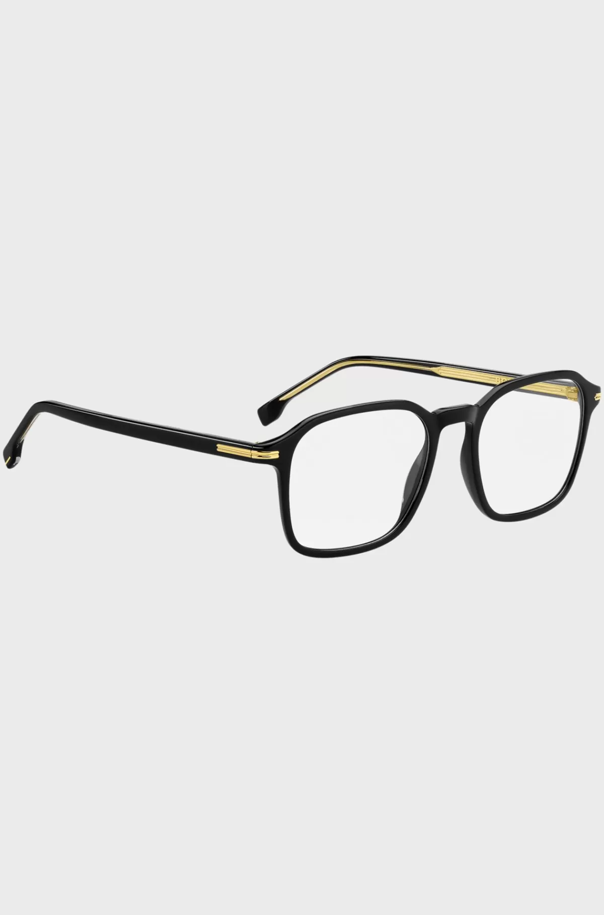 HUGO BOSS Stel Til Briller Med Styrke Fremstillet Af Acetat Med Guldfarvede Signaturdetaljer Sort Clearance