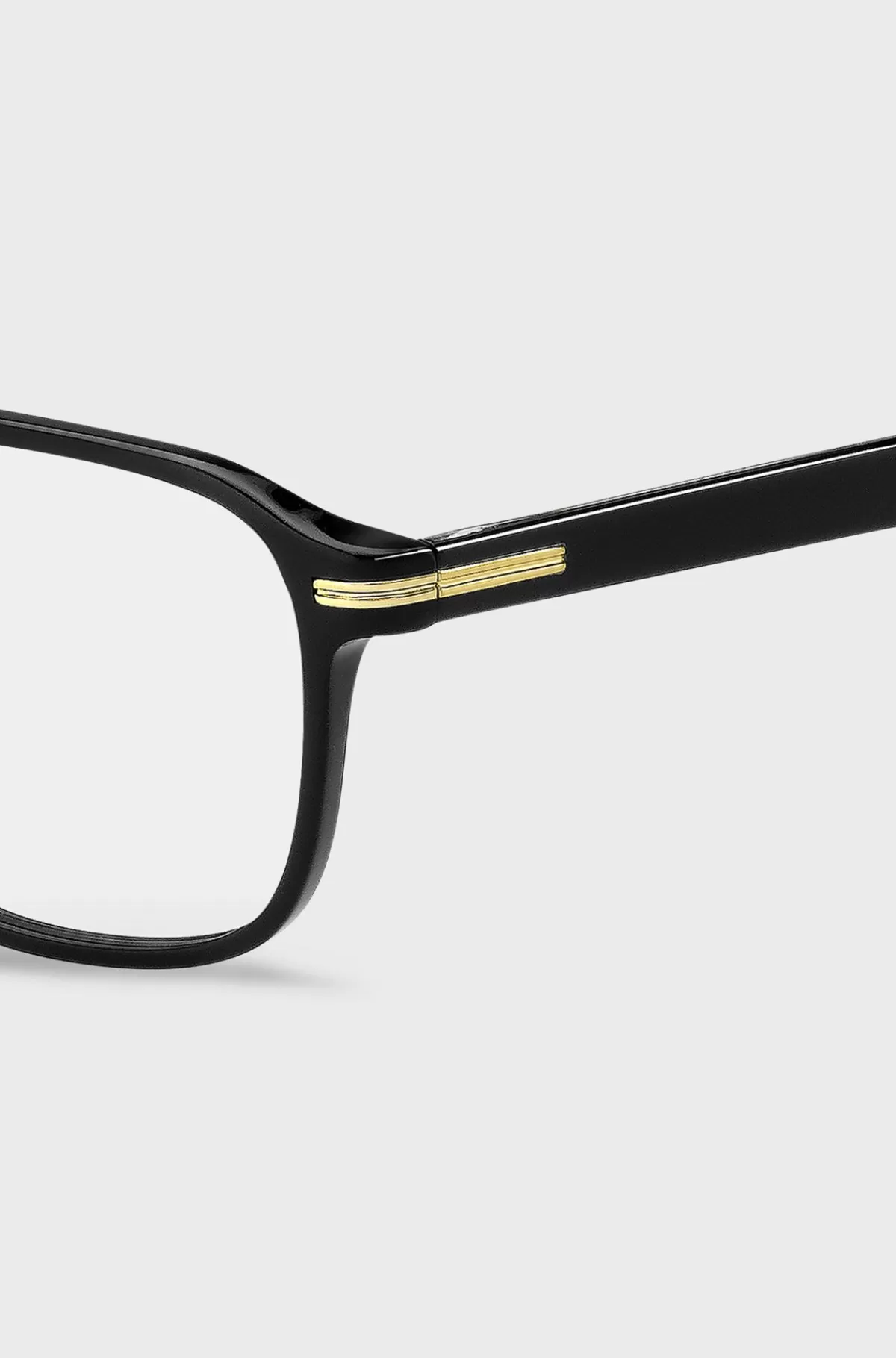 HUGO BOSS Stel Til Briller Med Styrke Fremstillet Af Acetat Med Guldfarvet Signaturmetal Sort Store