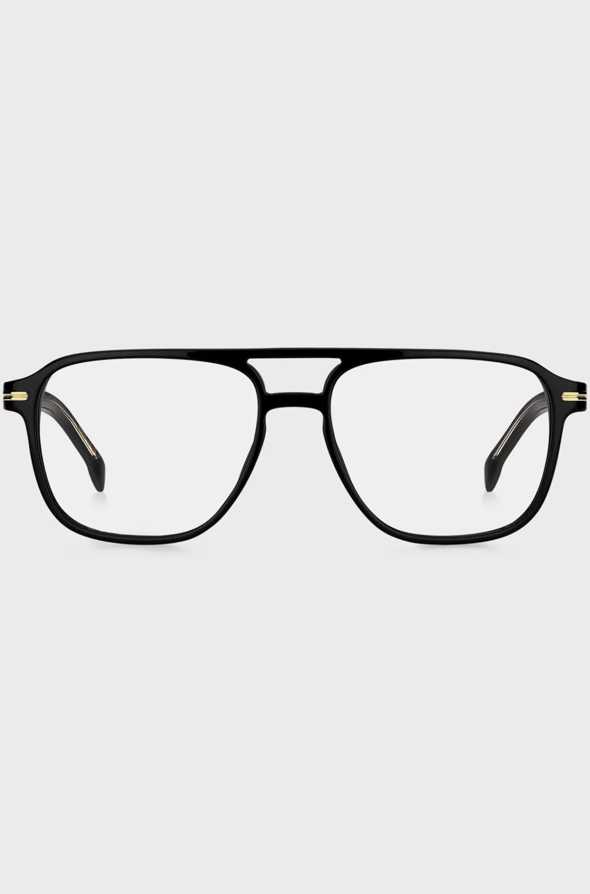 HUGO BOSS Stel Til Briller Med Styrke Fremstillet Af Acetat Med Guldfarvet Signaturmetal Sort Store