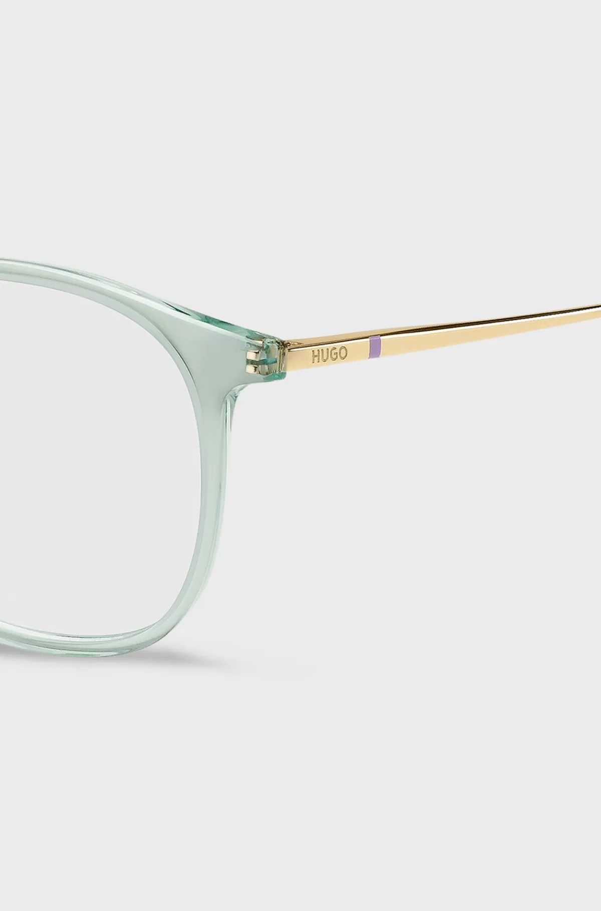 HUGO BOSS Stel Til Briller Med Styrke I Aquablå Acetat Med Guldfarvede Stænger Lyseblå Cheap
