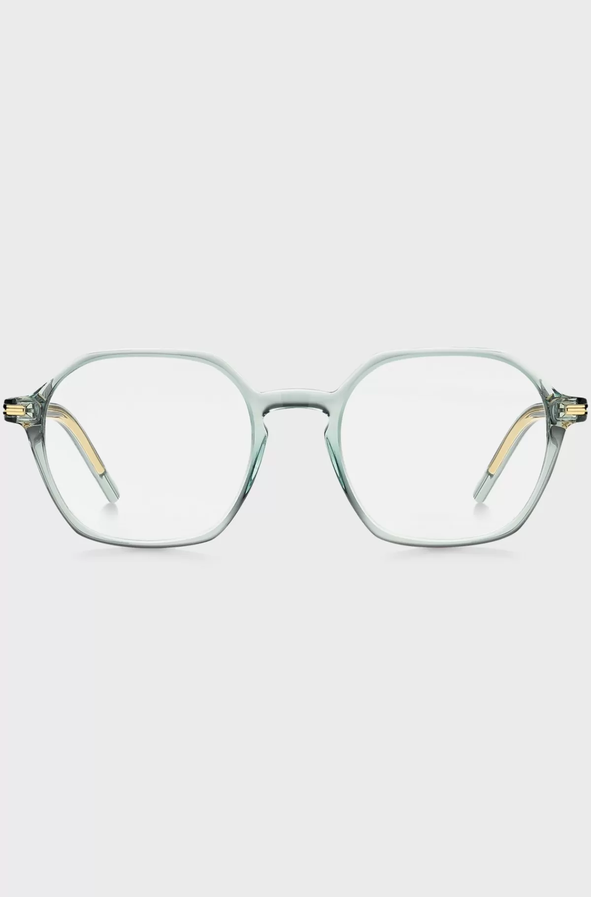 HUGO BOSS Stel Til Briller Med Styrke I Aquablå Acetat Med Guldfarvede Stænger Lyseblå Shop