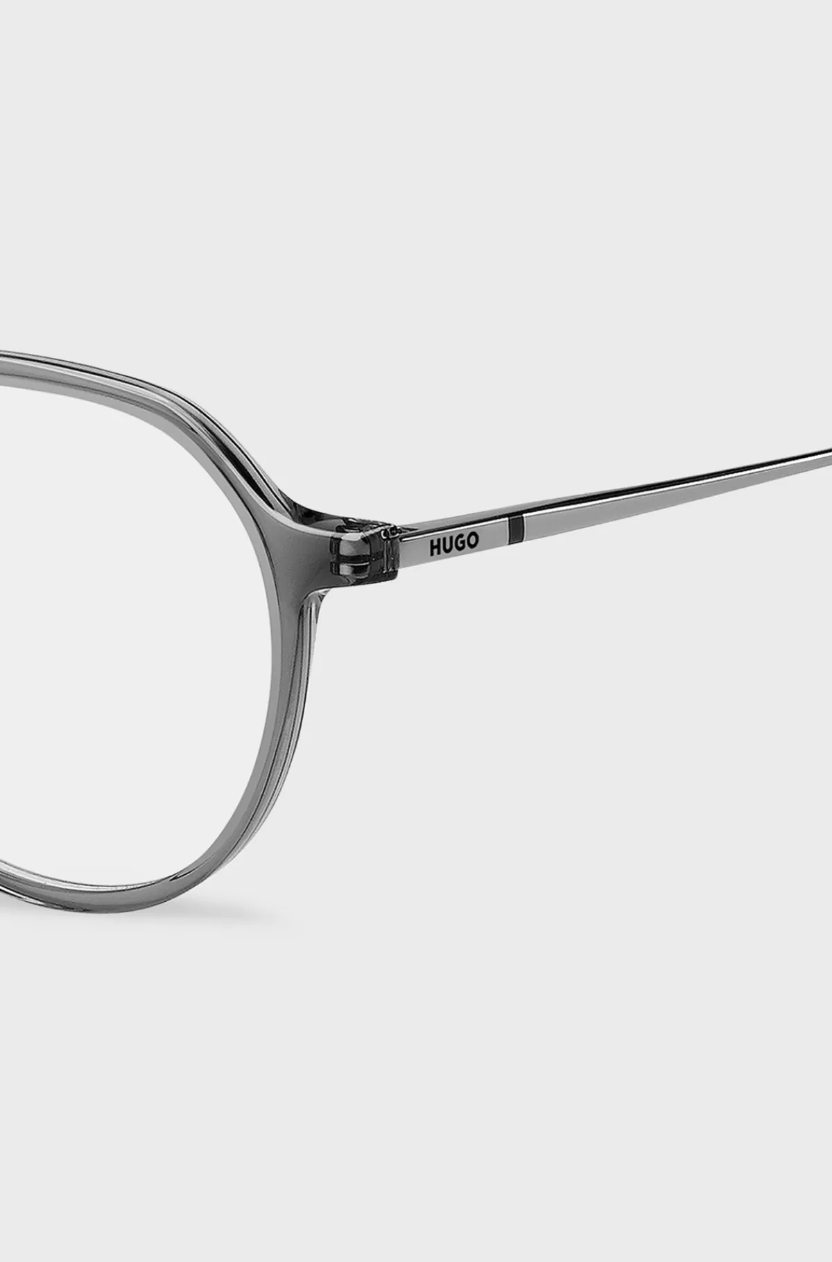 HUGO BOSS Stel Til Briller Med Styrke I Acetat Med Metalstænger Grå Discount