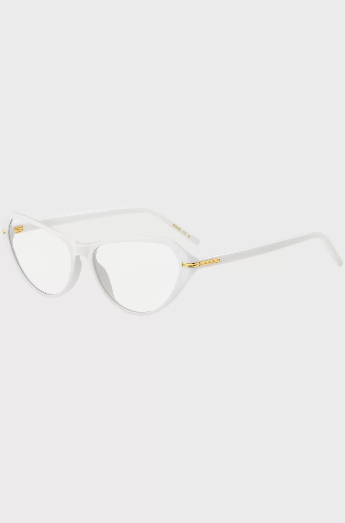 HUGO BOSS Stel Til Briller Med Styrke I t Acetat Med Guldfarvet Metal Hvid Hot
