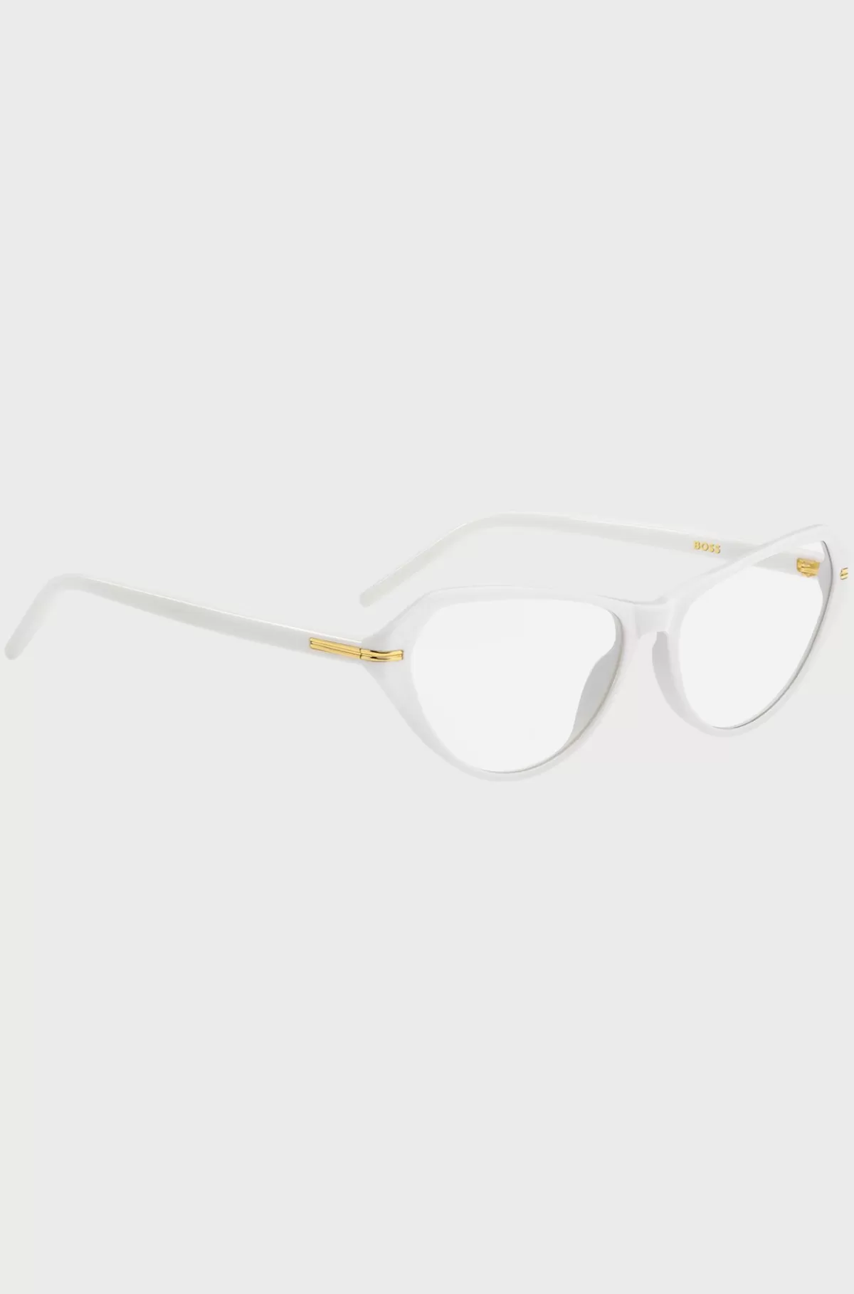 HUGO BOSS Stel Til Briller Med Styrke I t Acetat Med Guldfarvet Metal Hvid Hot