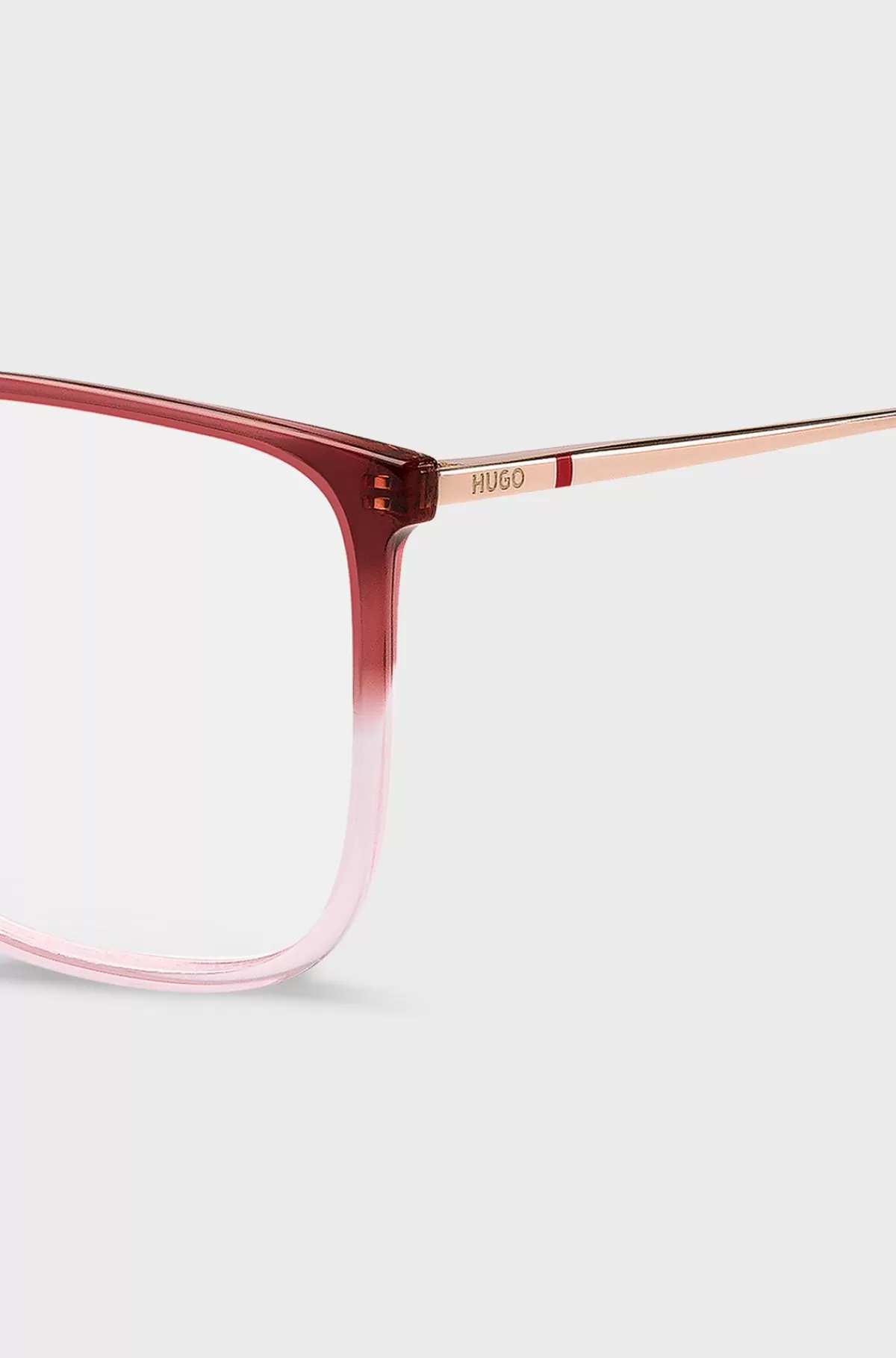 HUGO BOSS Stel Til Briller Med Styrke I Lyse Og Bordeaux Med Degradé-effekt Rød Flash Sale
