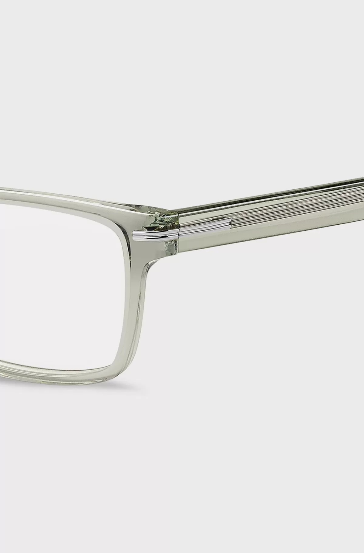 HUGO BOSS Stel Til Briller Med Styrke I Salviefarvet Acetat Med Sølvfarvede Hængsler Lysegrå Clearance