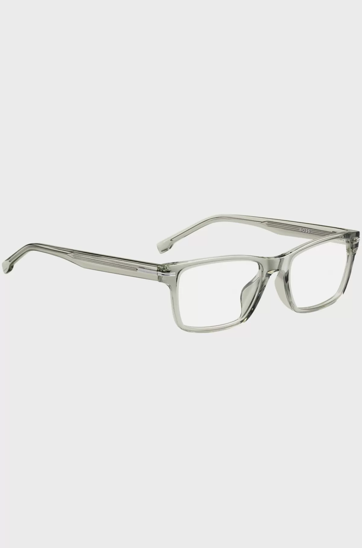 HUGO BOSS Stel Til Briller Med Styrke I Salviefarvet Acetat Med Sølvfarvede Hængsler Lysegrå Clearance