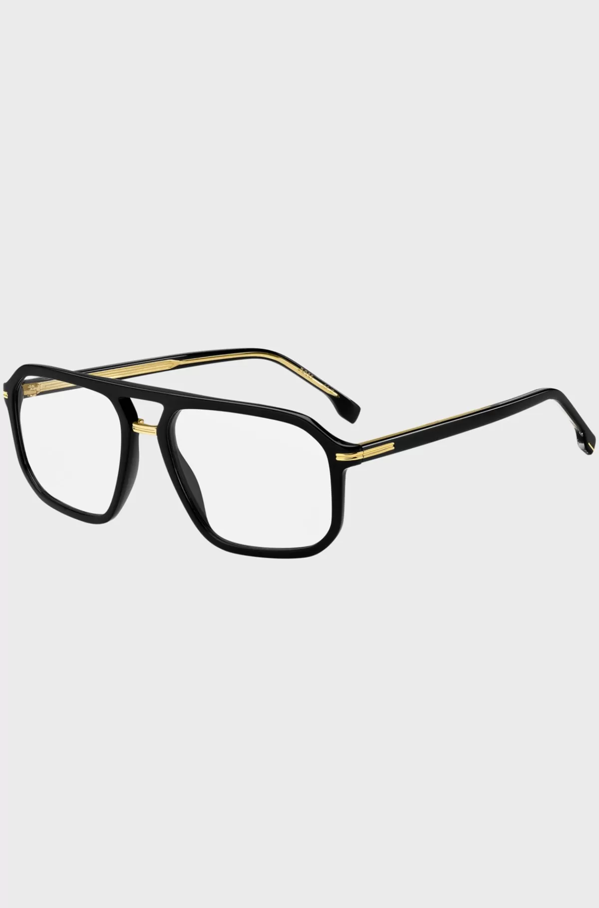 HUGO BOSS Stel Til Briller Med Styrke I Acetat Med Guldfarvede Detaljer Sort Best Sale