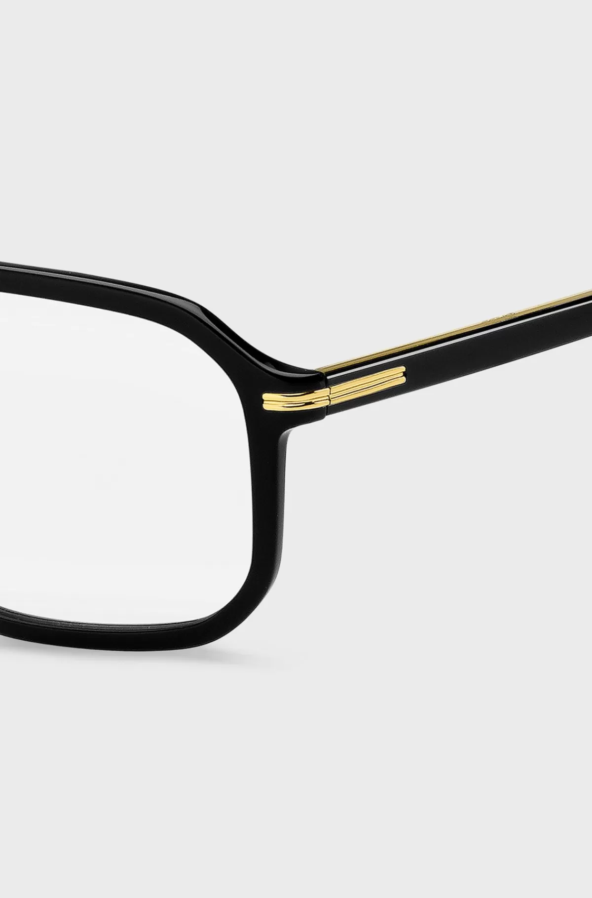 HUGO BOSS Stel Til Briller Med Styrke I Acetat Med Guldfarvede Detaljer Sort Best Sale