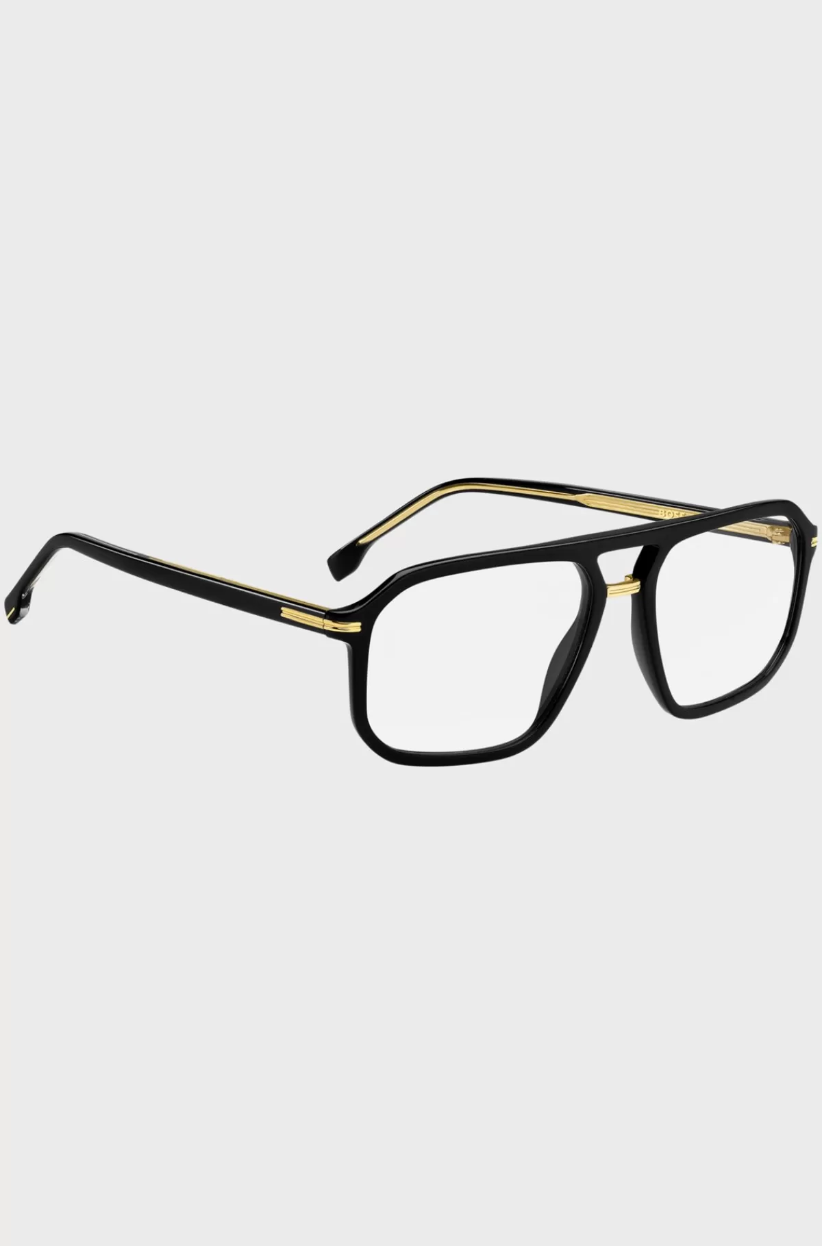 HUGO BOSS Stel Til Briller Med Styrke I Acetat Med Guldfarvede Detaljer Sort Best Sale
