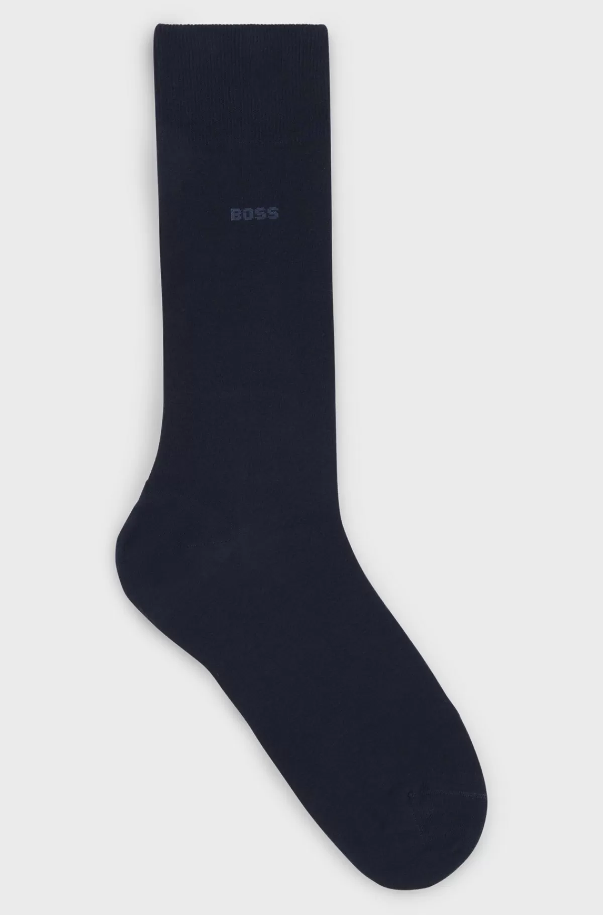 HUGO BOSS Strømper Med Logo I Almindelig Længde Fremstillet Af Kæmmet Bomuld Mørkeblå Clearance