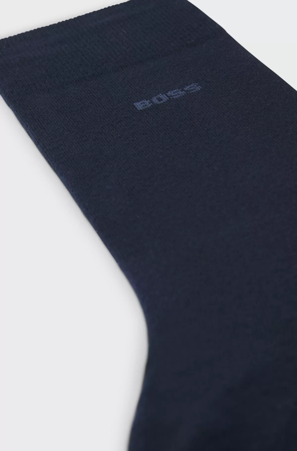 HUGO BOSS Strømper Med Logo I Almindelig Længde Fremstillet Af Kæmmet Bomuld Mørkeblå Clearance