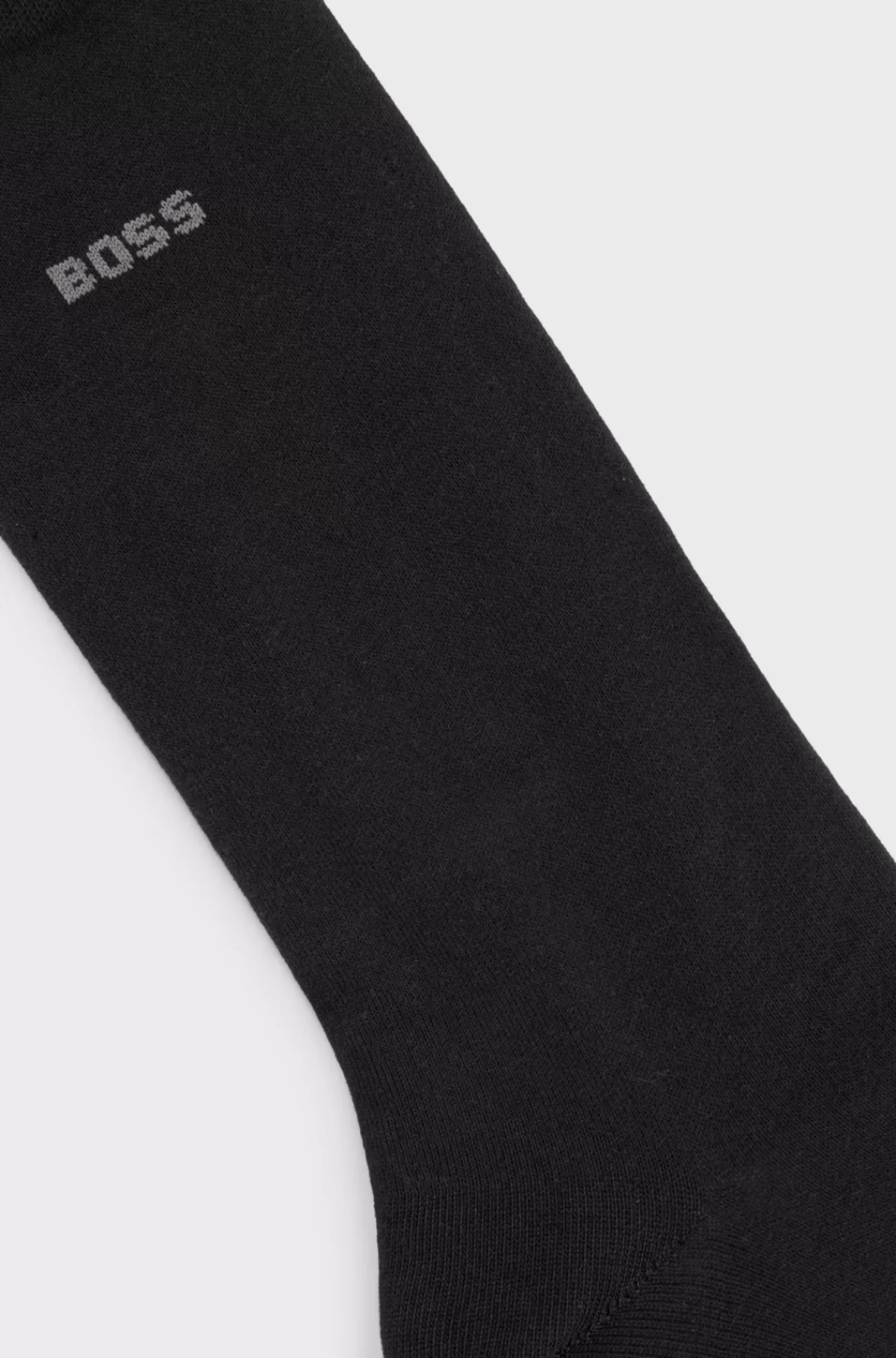 HUGO BOSS Strømper Med Logo I Almindelig Længde Fremstillet Af Kæmmet Bomuld Sort Store