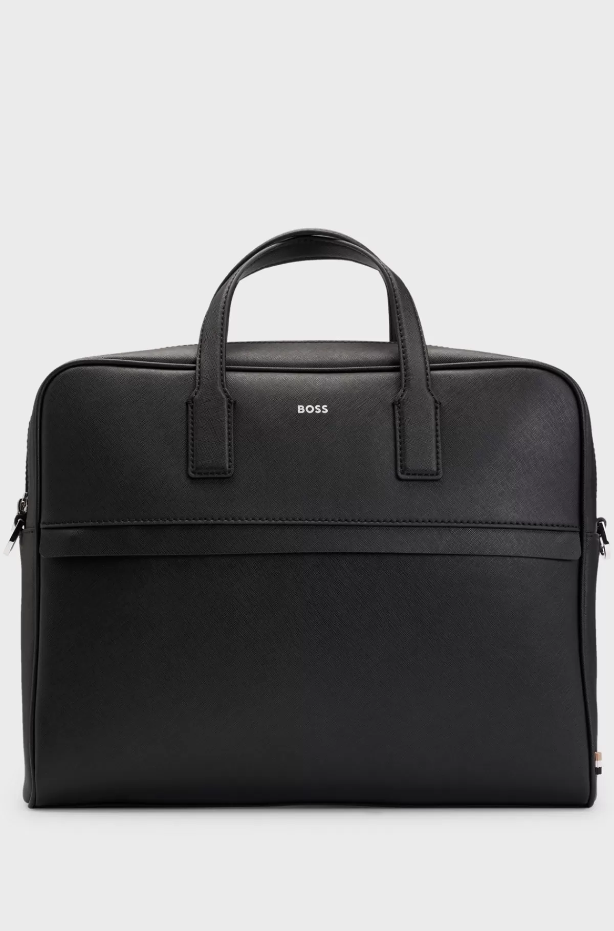 HUGO BOSS Struktureret Dokumentmappe Med Logobogstaver Sort Cheap