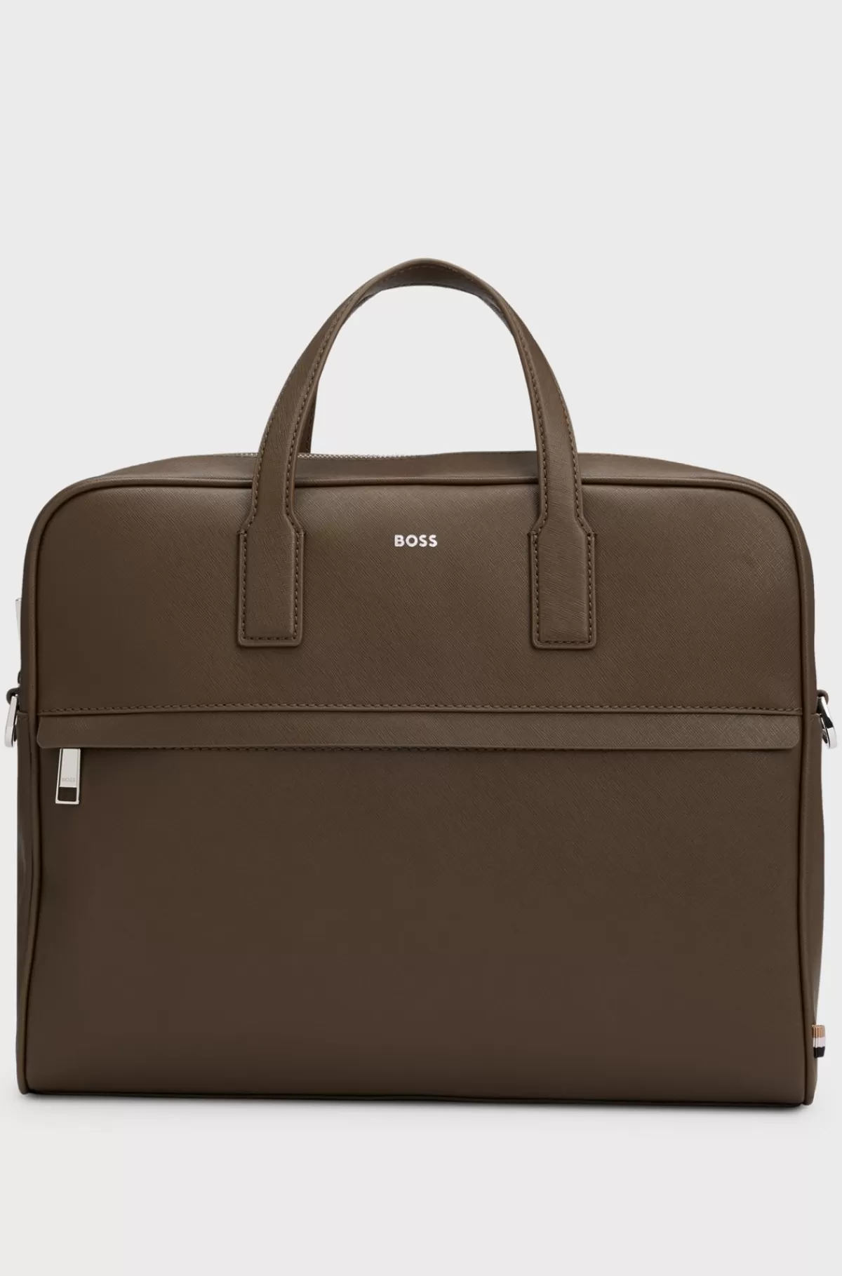 HUGO BOSS Struktureret Dokumentmappe Med Logobogstaver Grøn Discount