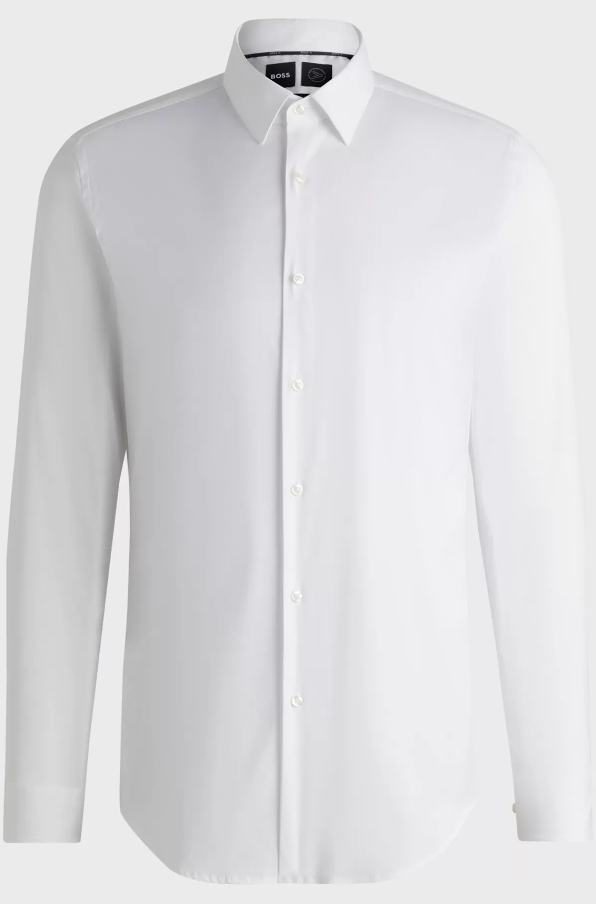 HUGO BOSS Strygelet Skjorte I Ekstra Slank Pasform I Bomuldspoplin Hvid Clearance