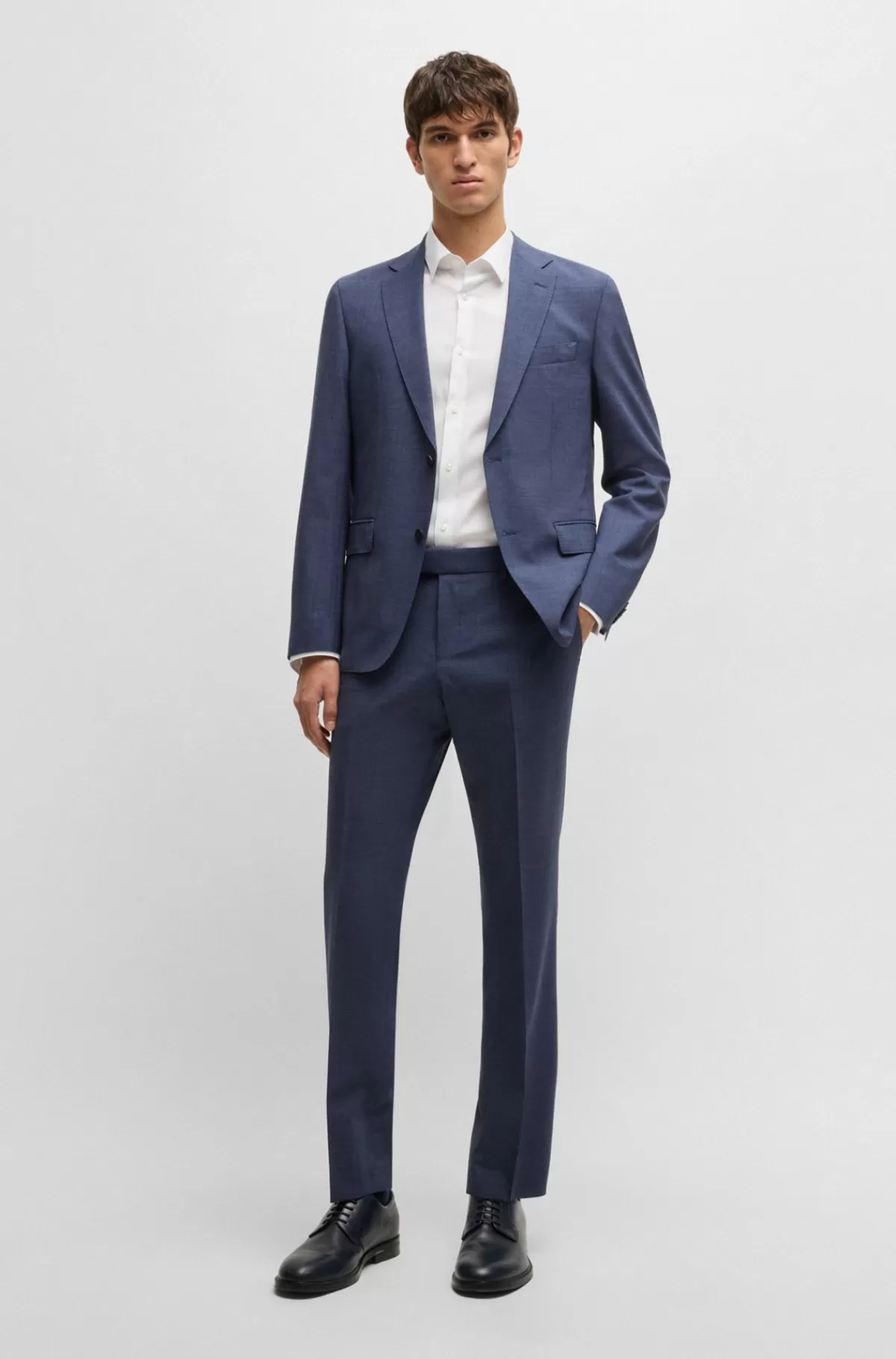 HUGO BOSS Strygelet Skjorte I Ekstra Slank Pasform I Bomuldspoplin Hvid Clearance