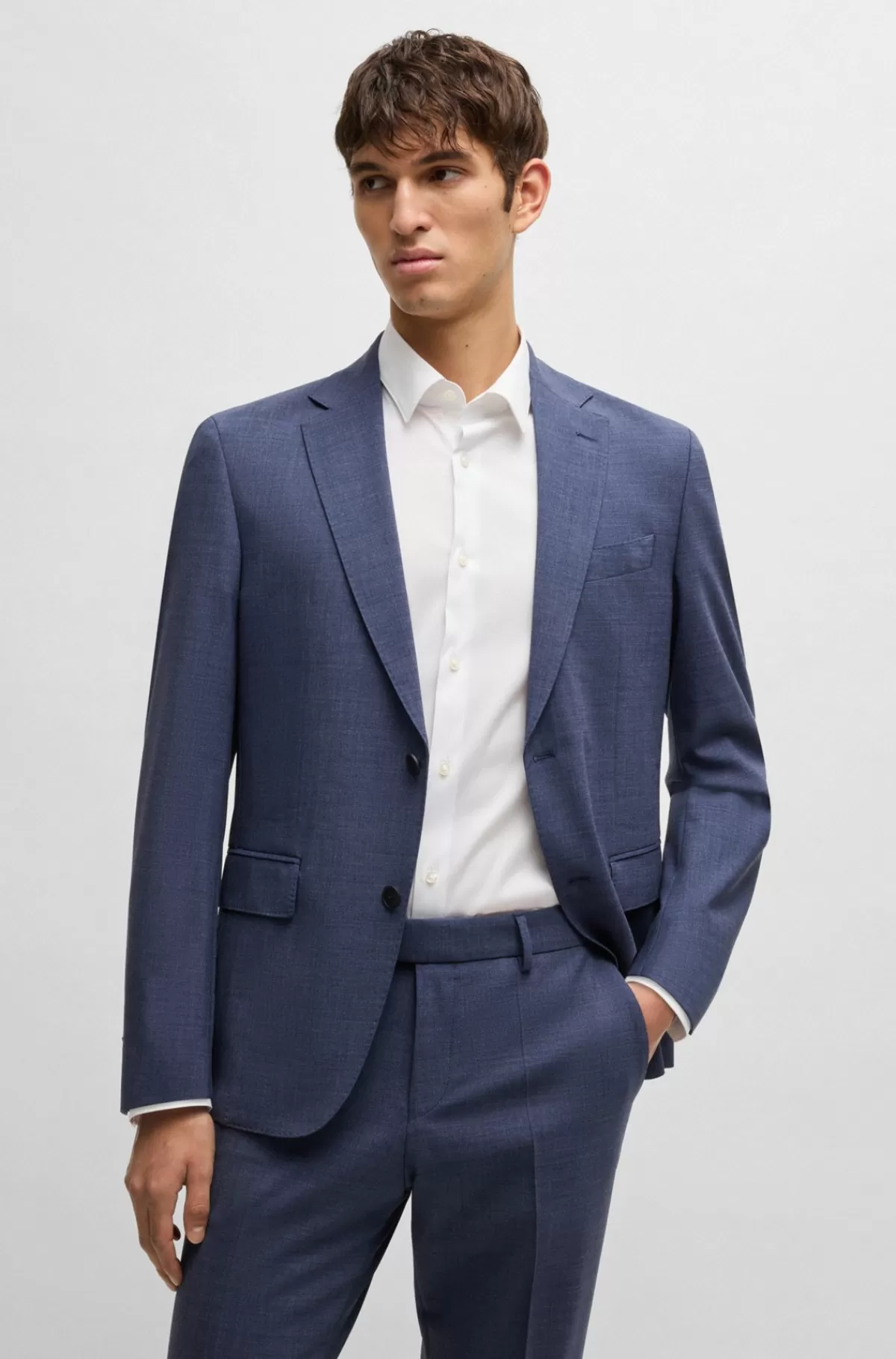 HUGO BOSS Strygelet Skjorte I Ekstra Slank Pasform I Bomuldspoplin Hvid Clearance