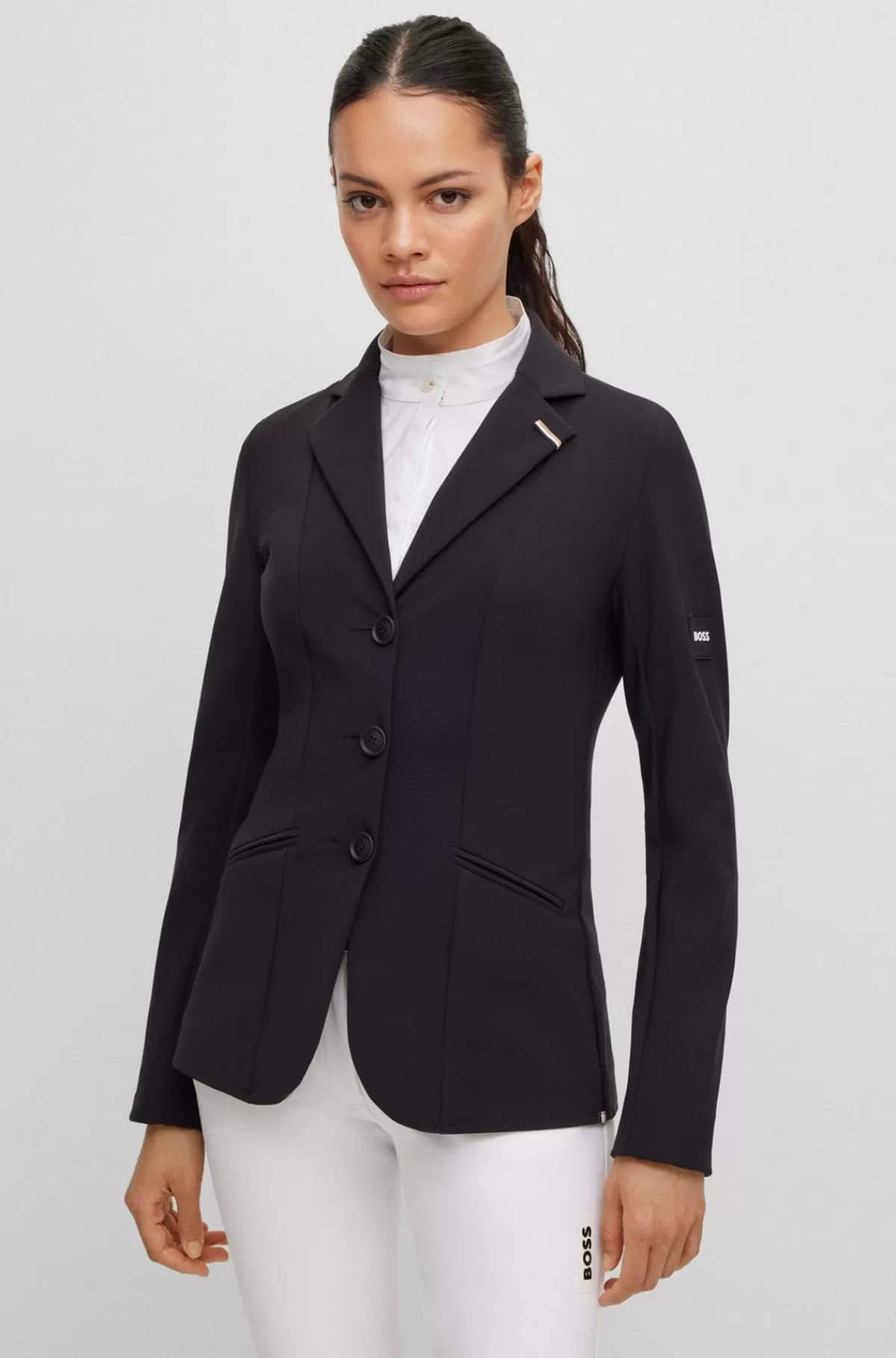 HUGO BOSS Stævnejakke Til Hestesport Med Slim Fit Og Ekstra Stræk Sort Store