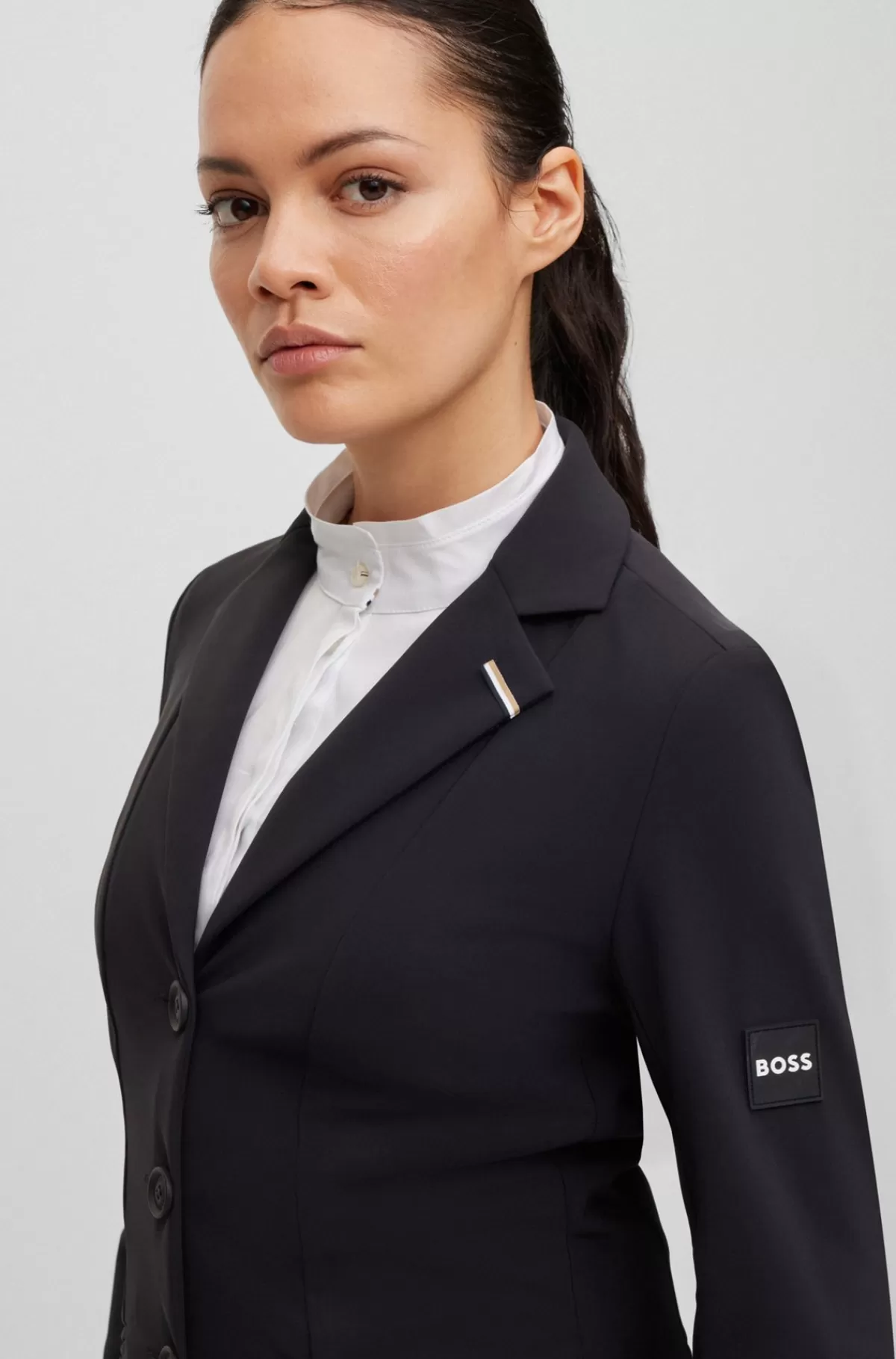 HUGO BOSS Stævnejakke Til Hestesport Med Slim Fit Og Ekstra Stræk Sort Store
