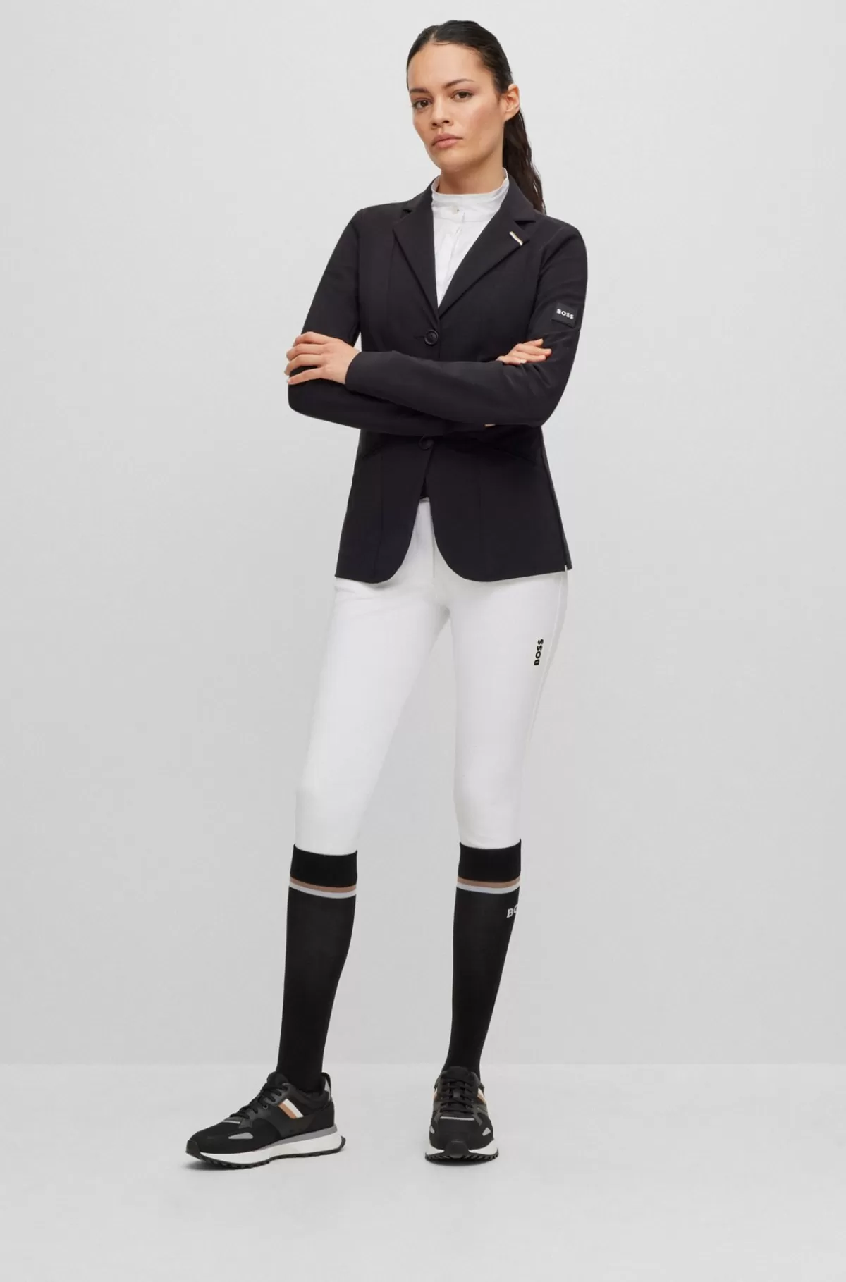 HUGO BOSS Stævneskjorte Til Hestesport Med Slim Fit I Blandede Materialer Hvid Online
