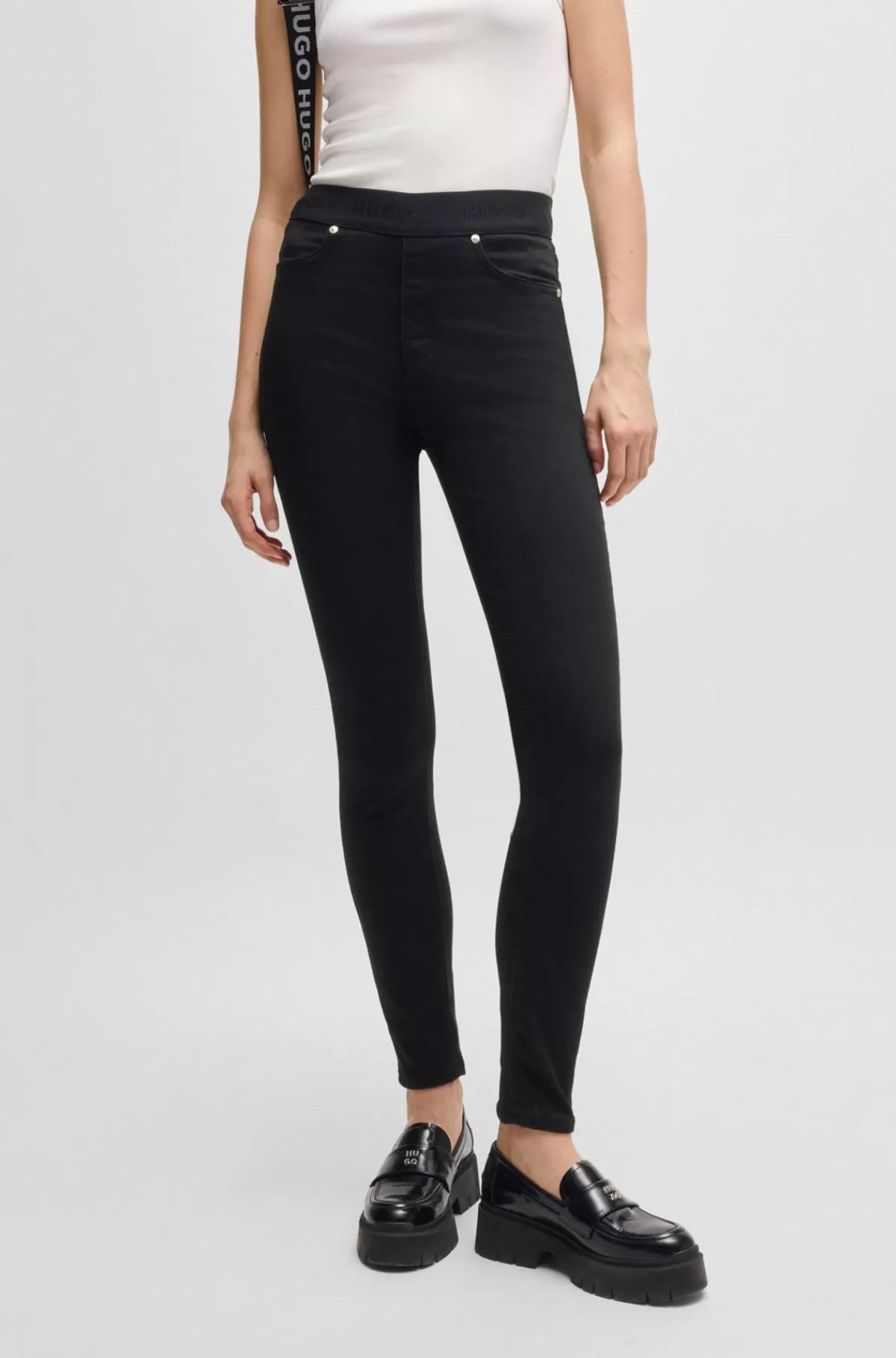 HUGO BOSS Super Skinny Fit Jeggings I Denim Med Ekstra Stræk Sort Best Sale