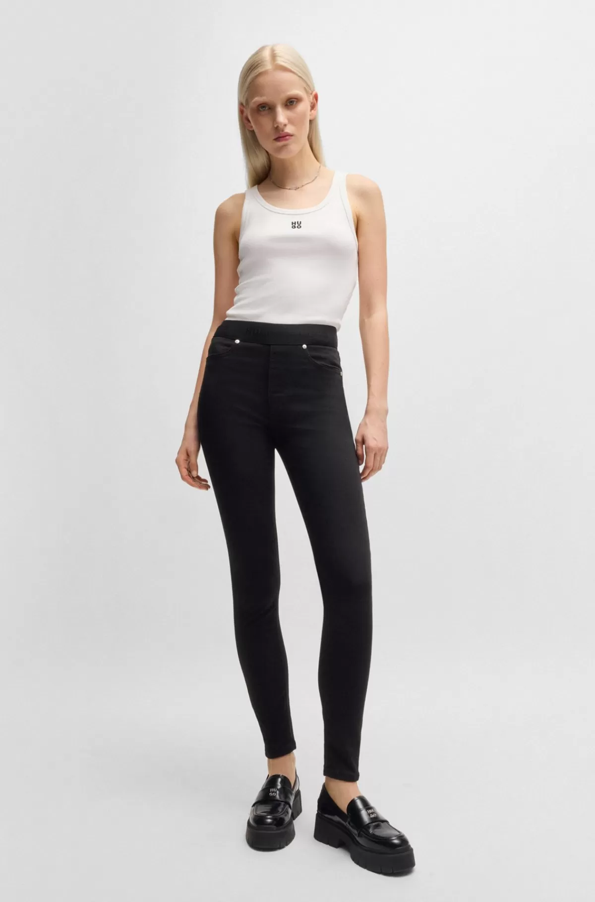 HUGO BOSS Super Skinny Fit Jeggings I Denim Med Ekstra Stræk Sort Best Sale