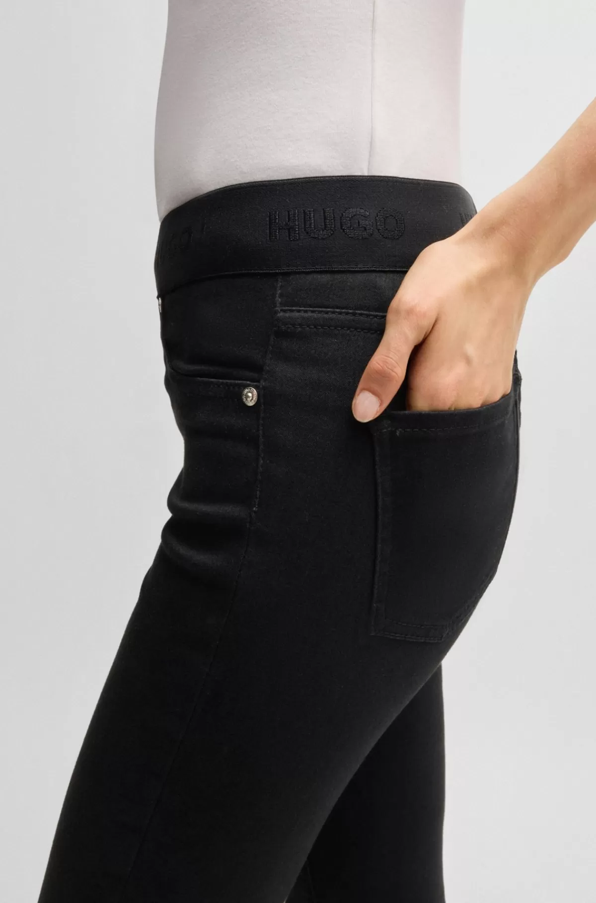 HUGO BOSS Super Skinny Fit Jeggings I Denim Med Ekstra Stræk Sort Best Sale