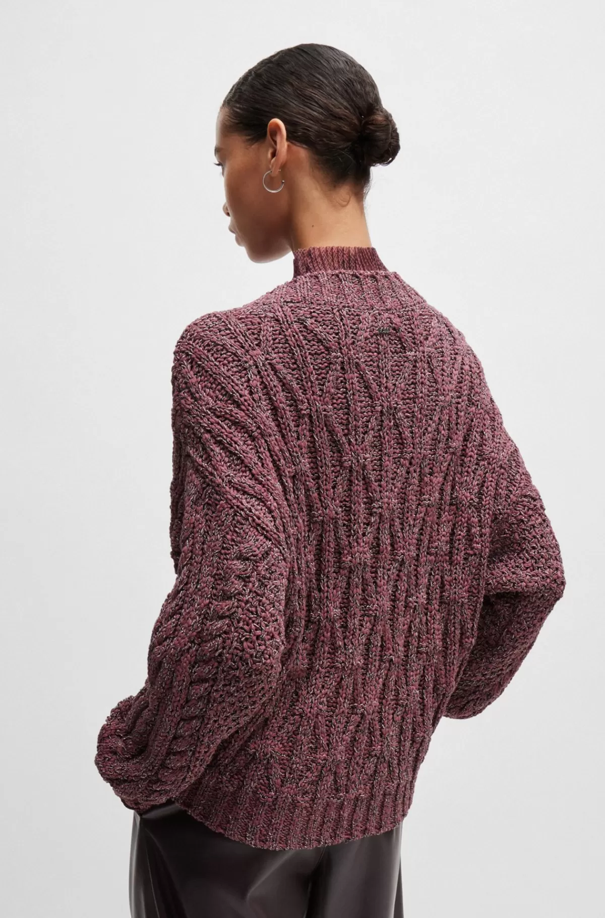 HUGO BOSS Sweater I Struktureret Strik Med V-hals Brun Fashion