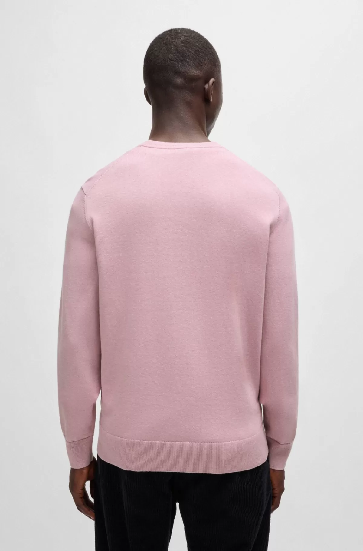 HUGO BOSS Sweater Med Crew Neck Og Logo I Bomuld Og Kashmir Lyslilla Best